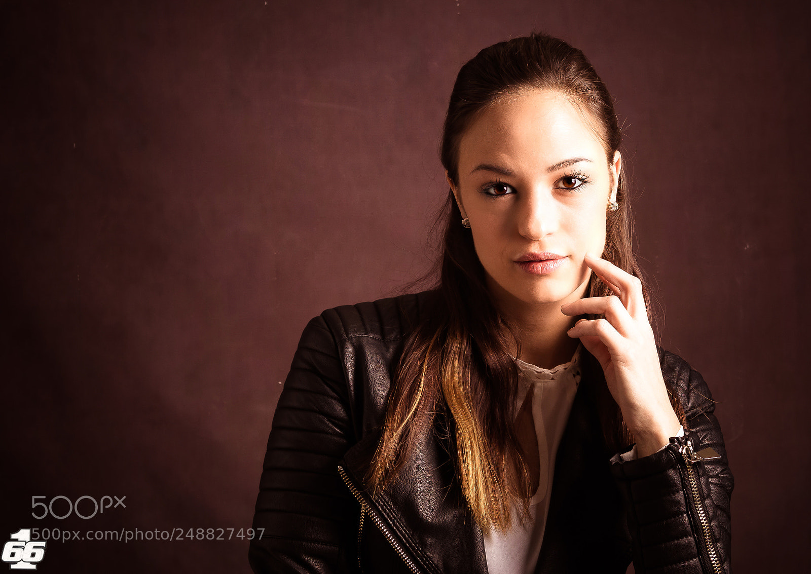 Canon EOS 80D sample photo. Amy portrait leather final photography
