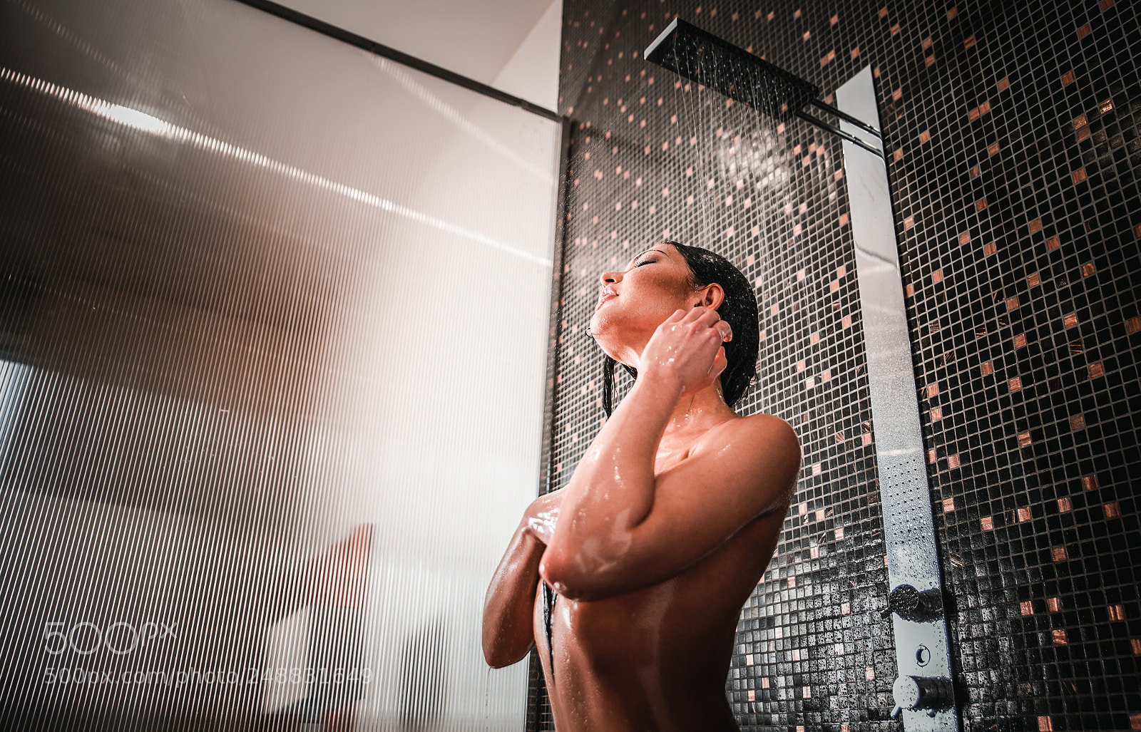 Nikon D610 sample photo. Beautiful woman taking shower photography