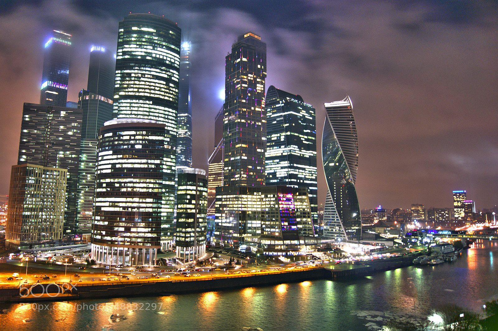 Sony Alpha DSLR-A290 sample photo. Moscow-city at night photography