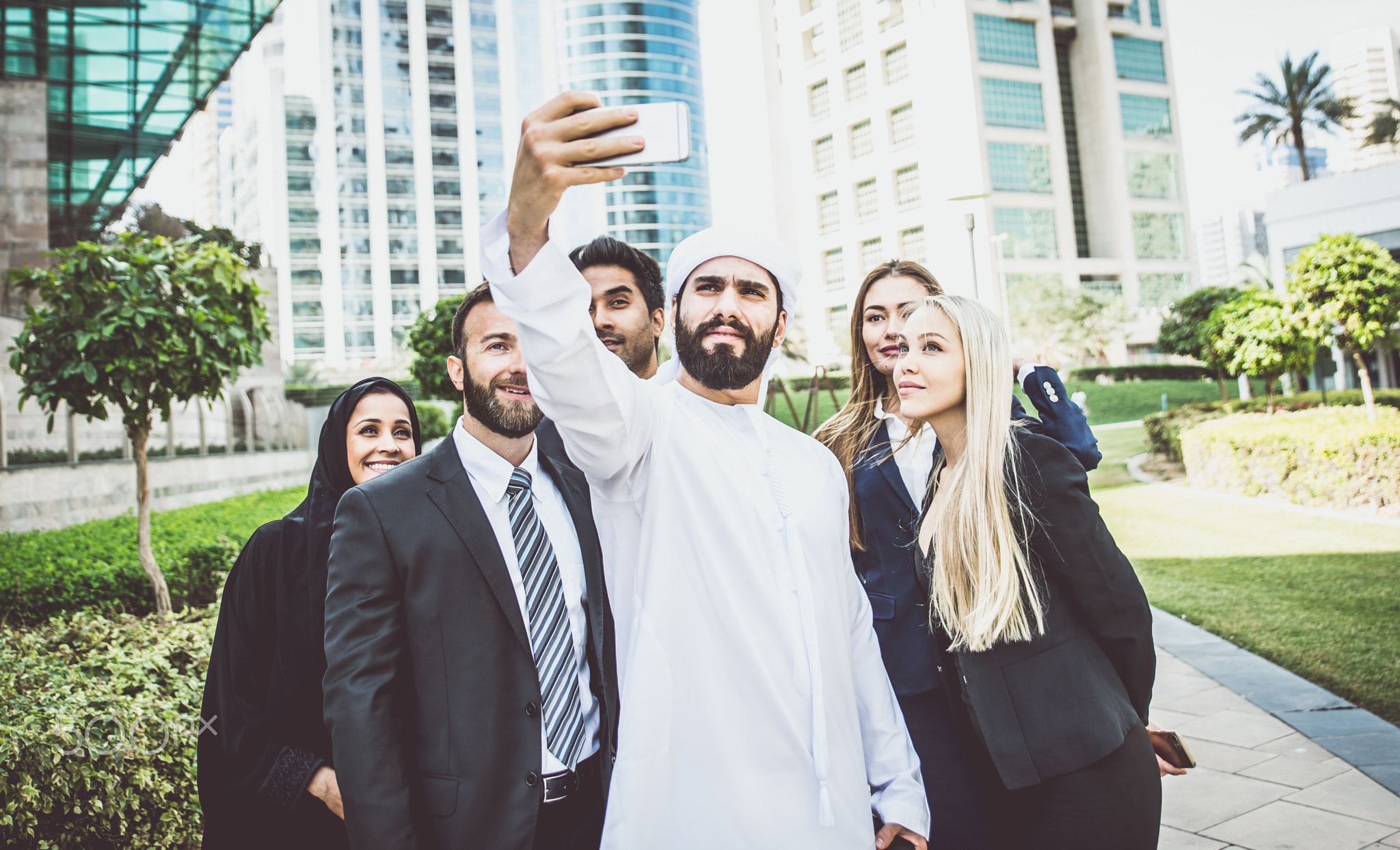 Arabic and western business people