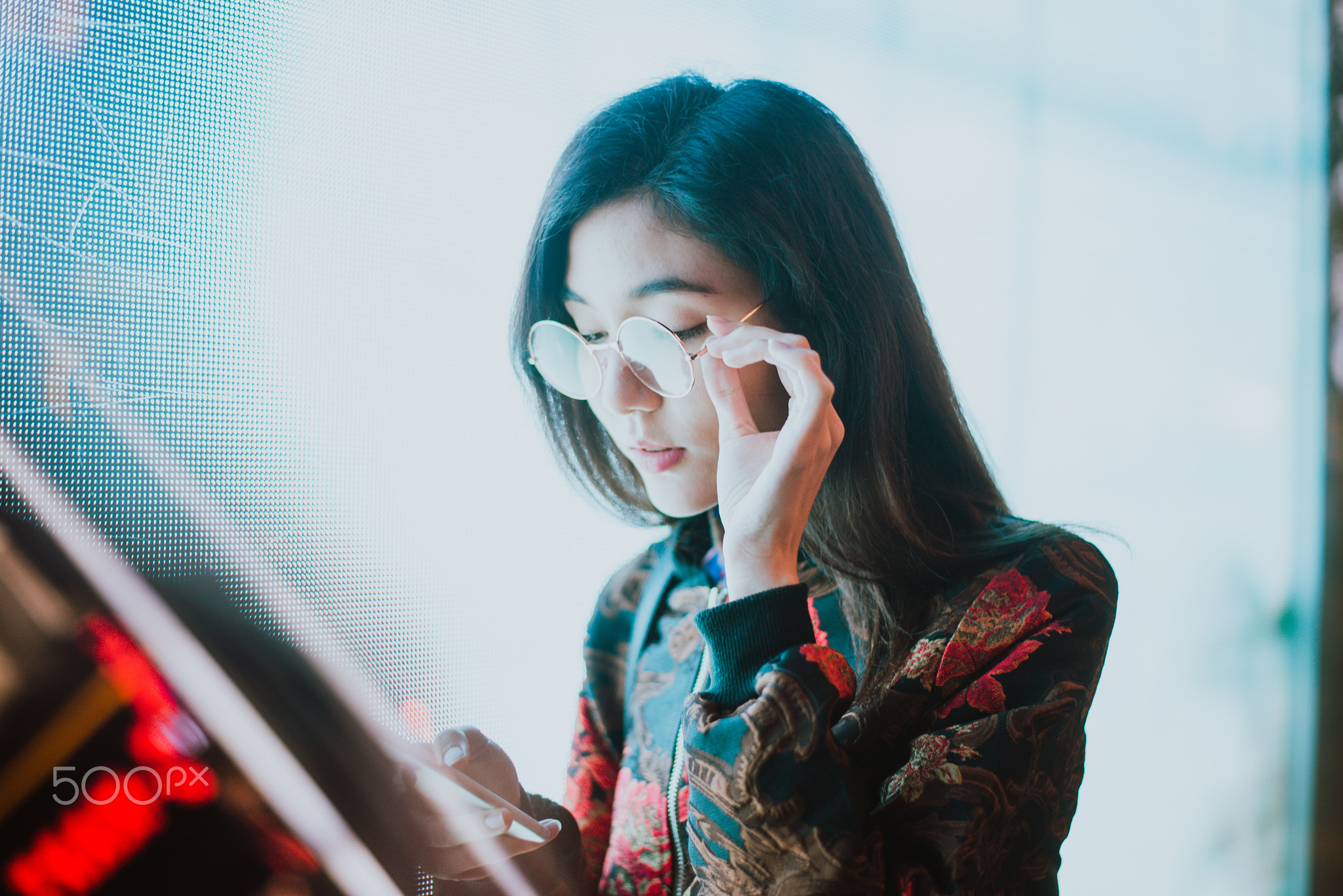 Beautiful asian japanese girl street portraits