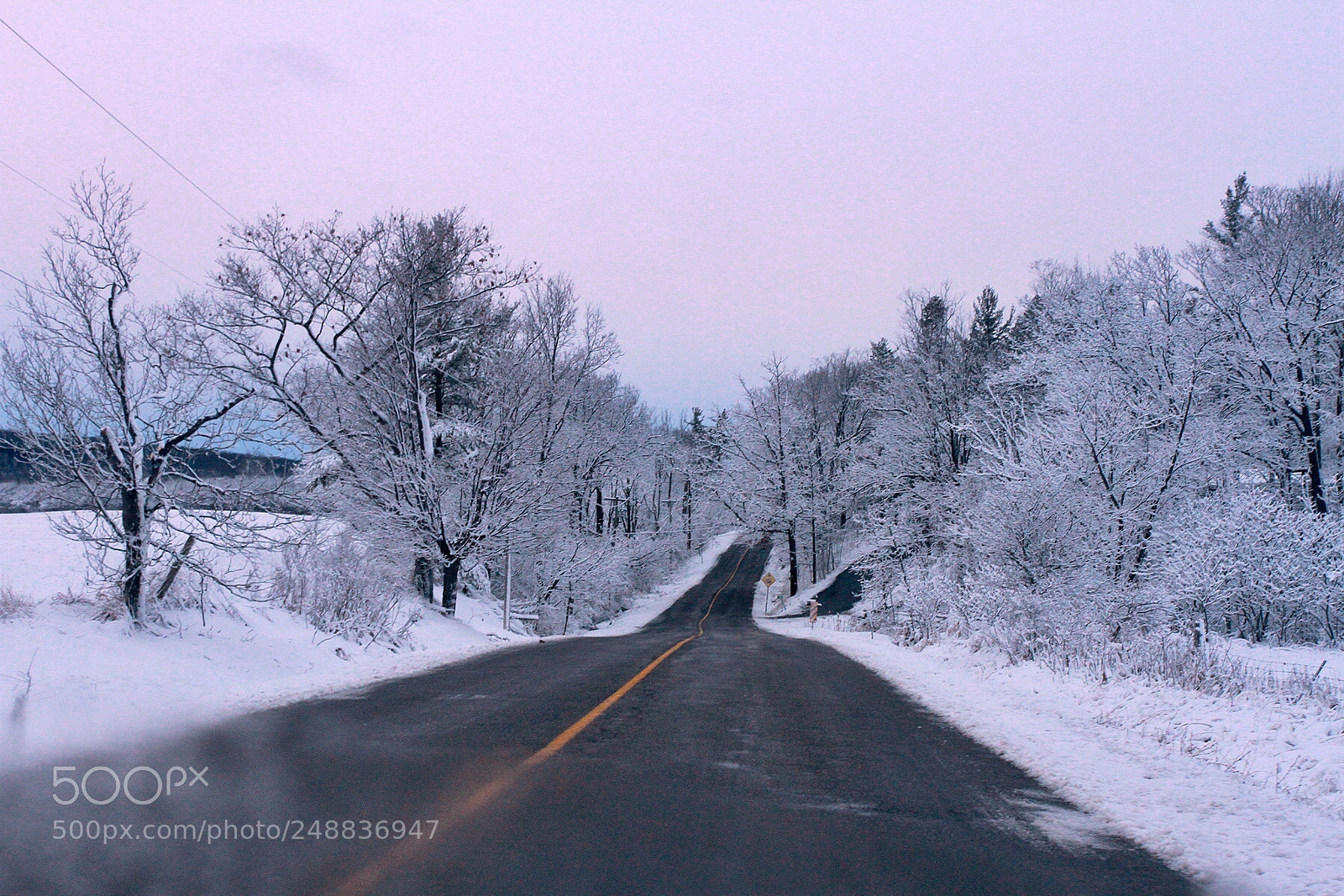 Canon EOS 7D sample photo. Winter road photography