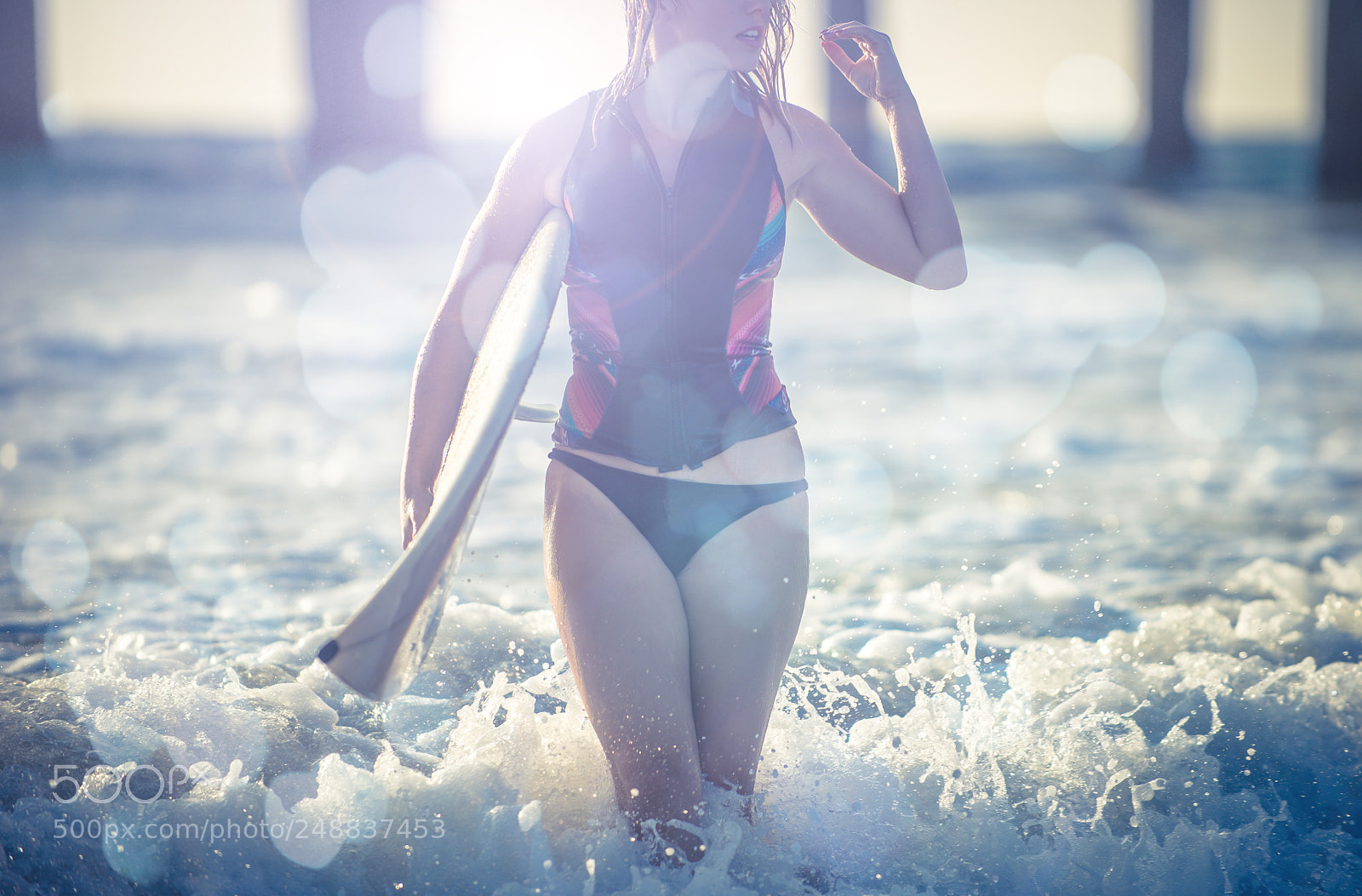 Nikon D610 sample photo. Surfer girl going in photography