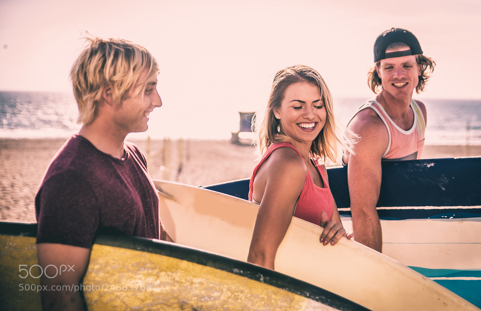 Nikon D610 sample photo. Three surfers walking on photography