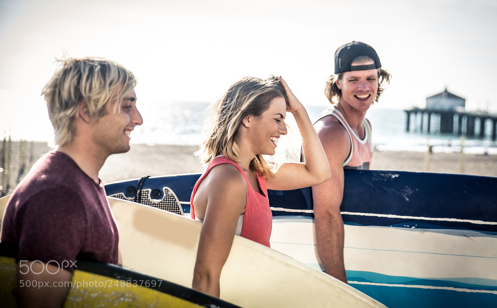 Nikon D610 sample photo. Three surfers walking on photography