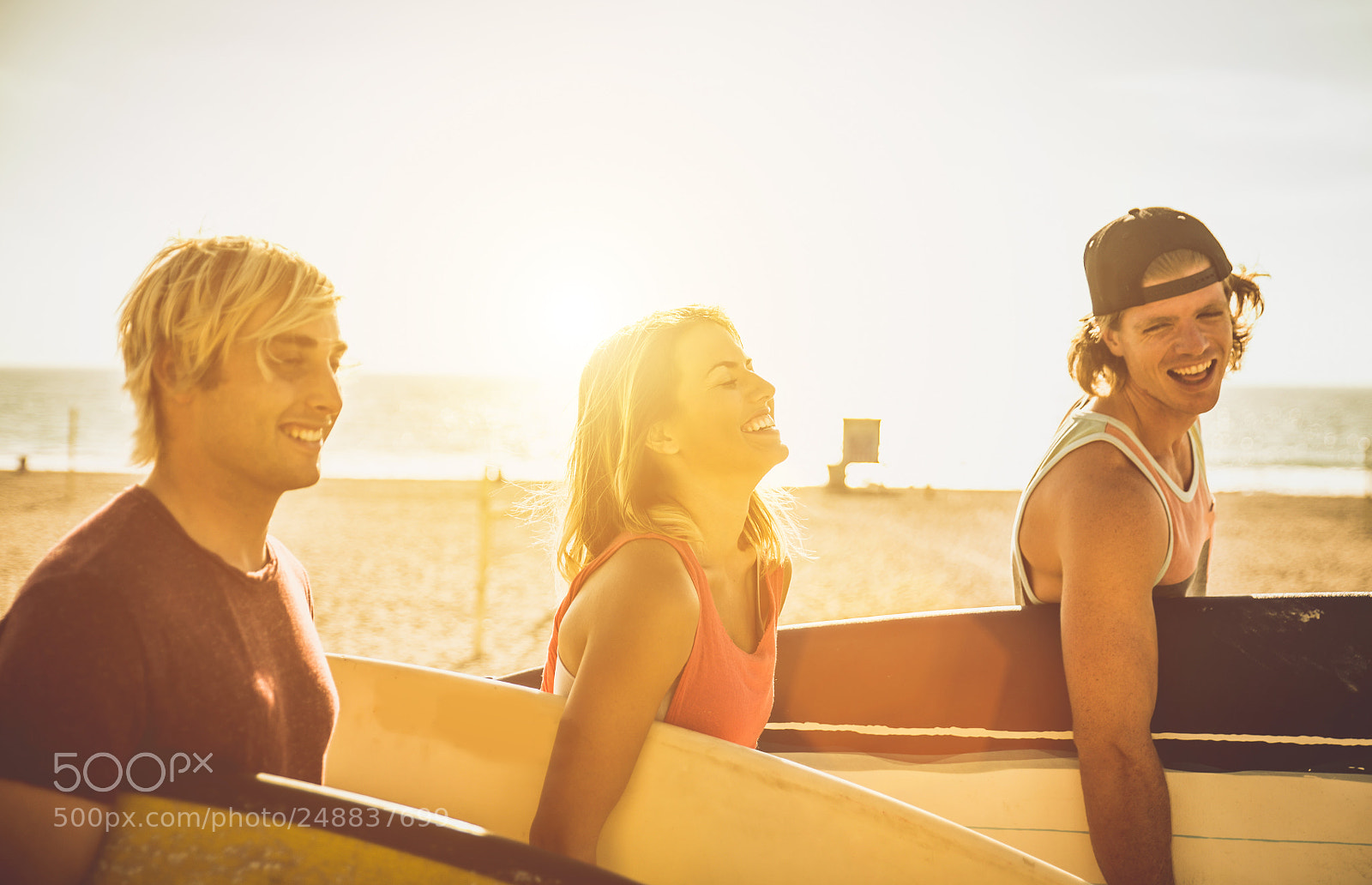 Nikon D610 sample photo. Three surfers walking on photography