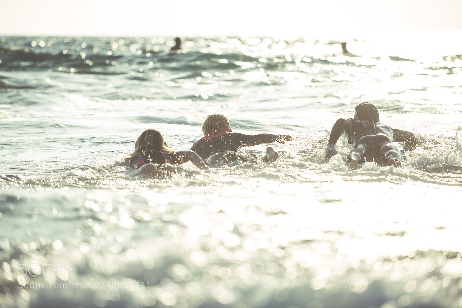 Nikon D610 sample photo. Three surfers practicing in photography