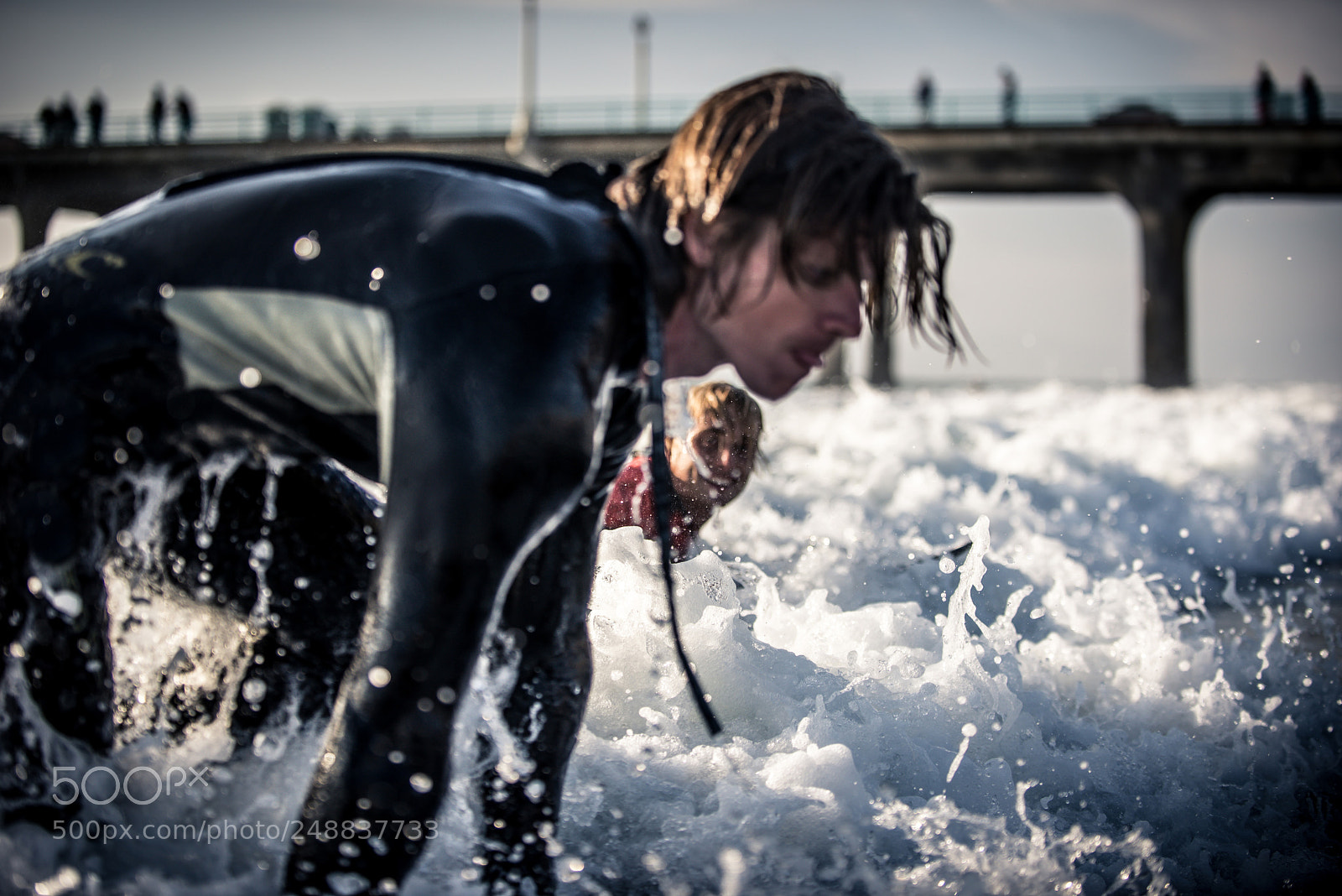 Nikon D610 sample photo. Three surfers practicing in photography