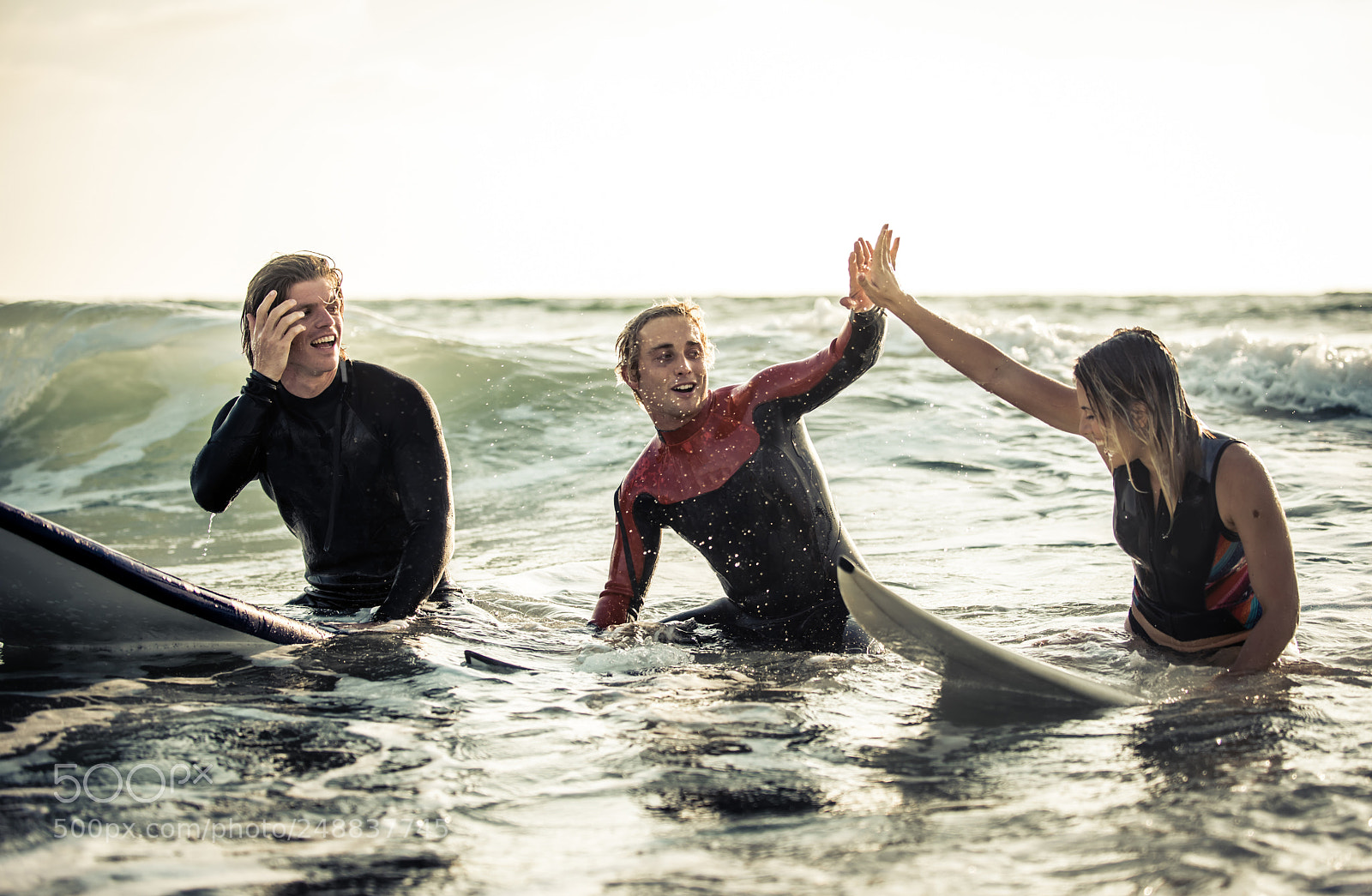 Nikon D610 sample photo. Three surfers practicing in photography