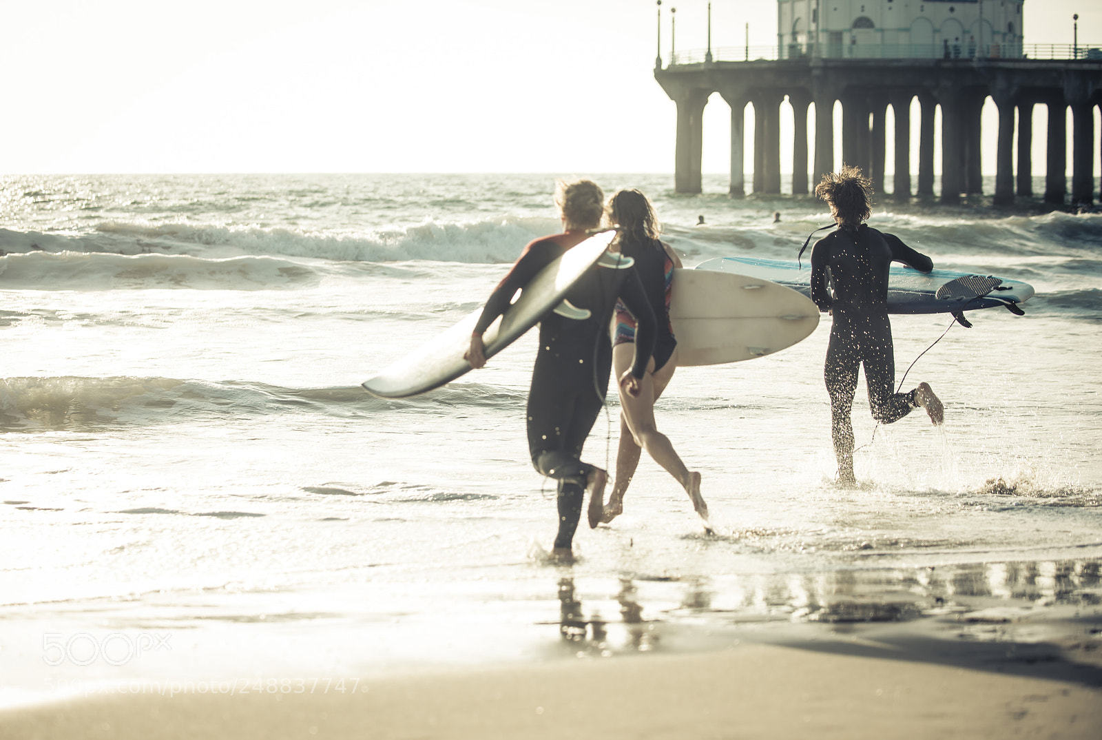 Nikon D610 sample photo. Three surfers practicing in photography