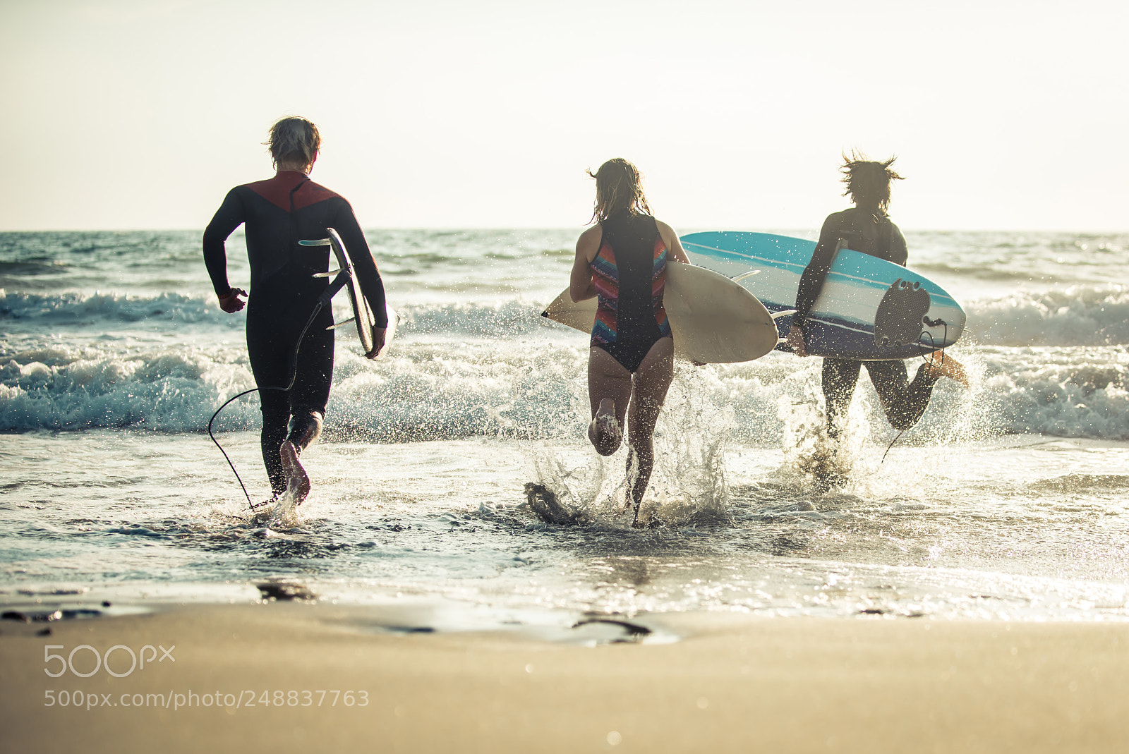 Nikon D610 sample photo. Three surfers practicing in photography