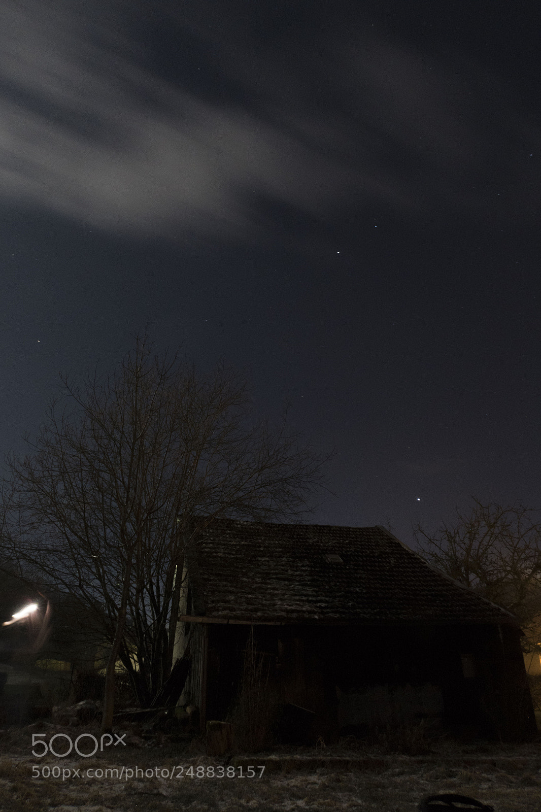 Canon PowerShot G7 X Mark II sample photo. Night sky & log cabin photography