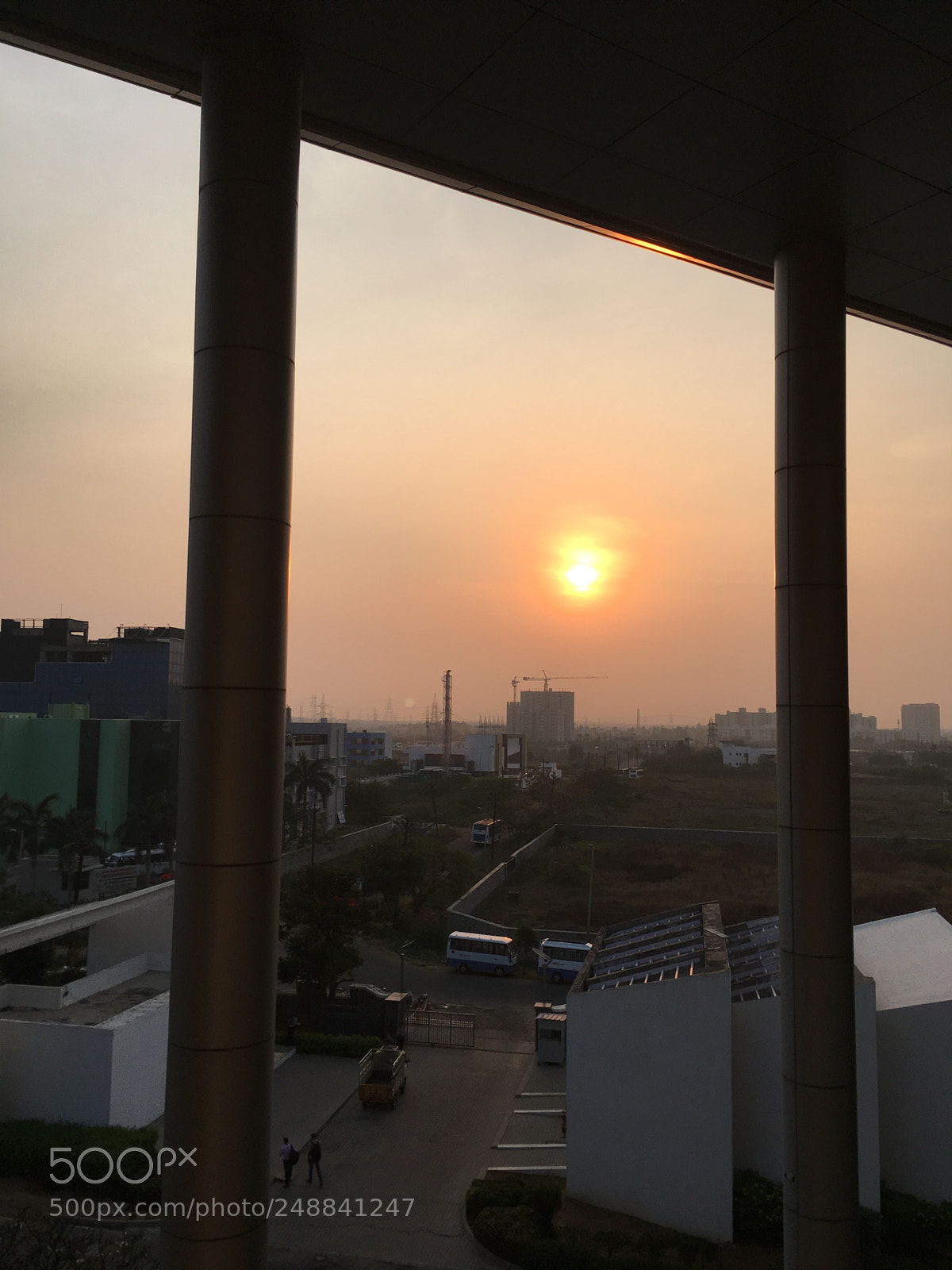 Apple iPhone SE sample photo. Sunset from office photography