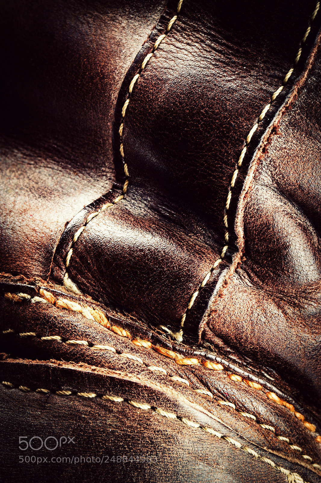 Nikon D5500 sample photo. Detail seam old leather photography