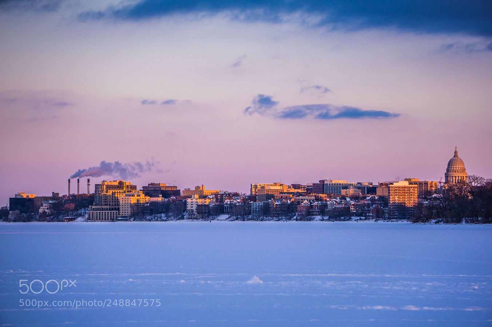 Sony a6000 sample photo. Snowy skyline sunset photography
