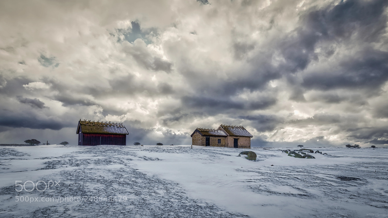 Sony a7R III sample photo. Fishing huts in winter photography