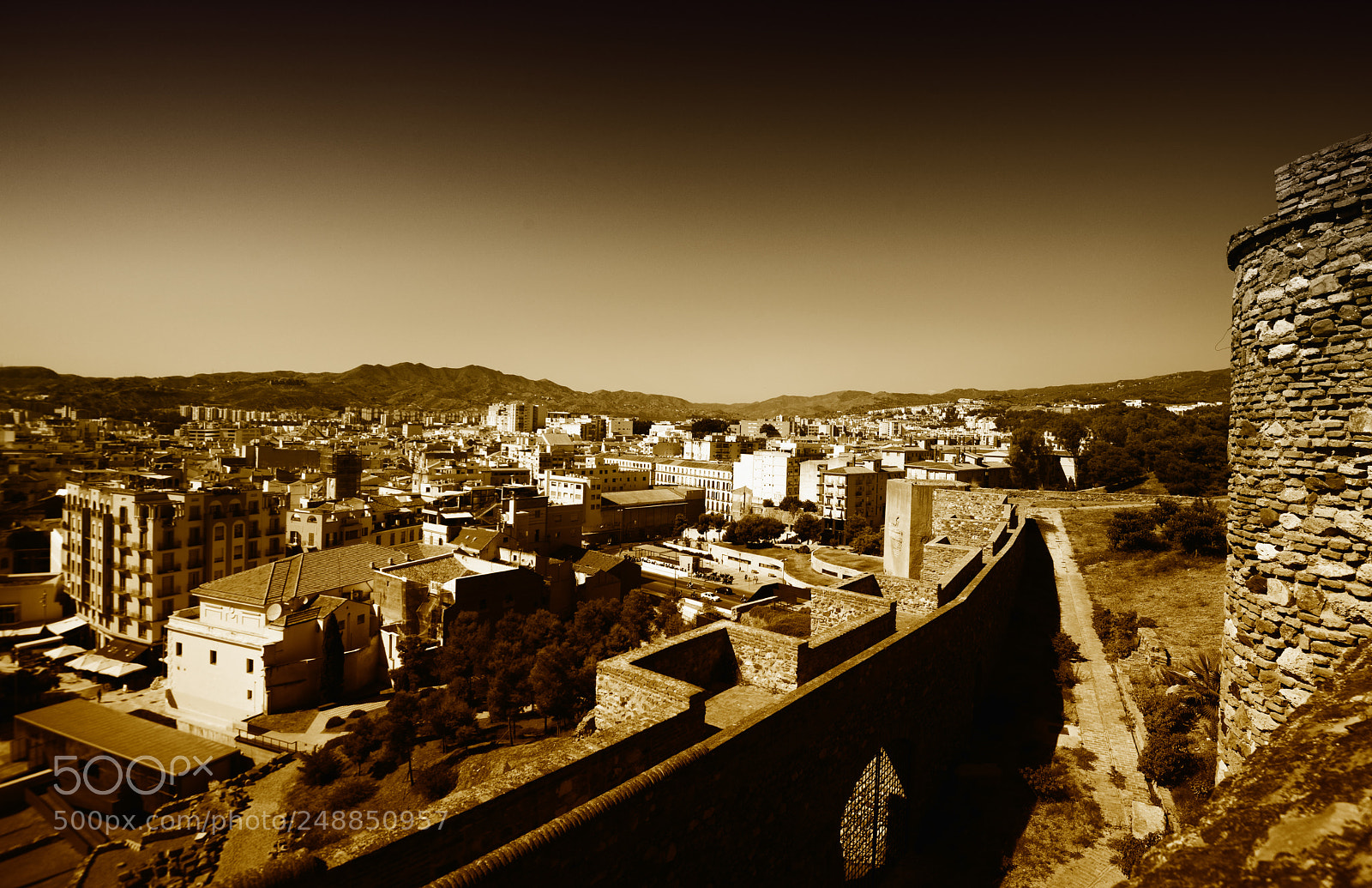 Nikon D800 sample photo. Malaga from alcazaba castle photography