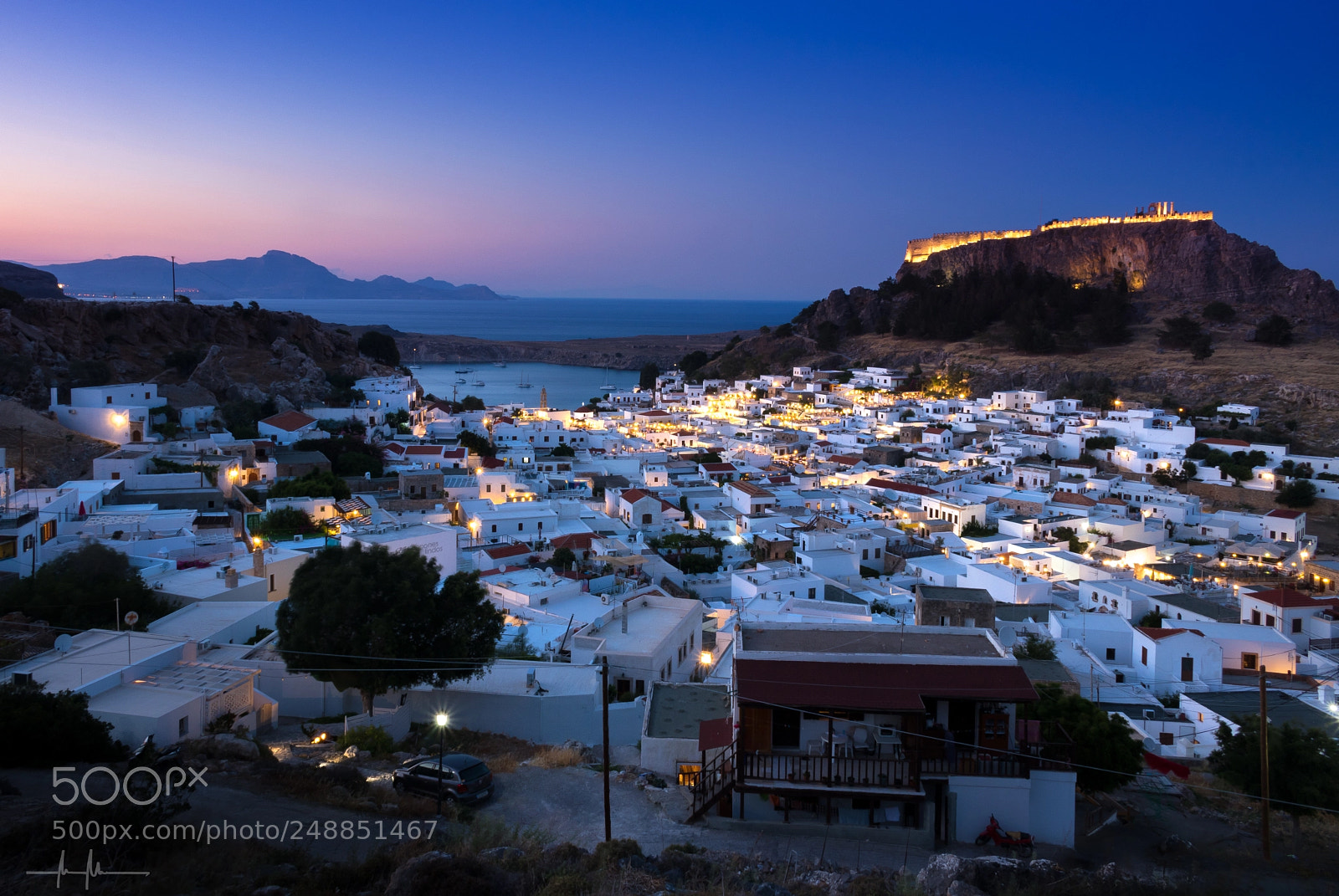Canon EOS 80D sample photo. Lindos sunset photography
