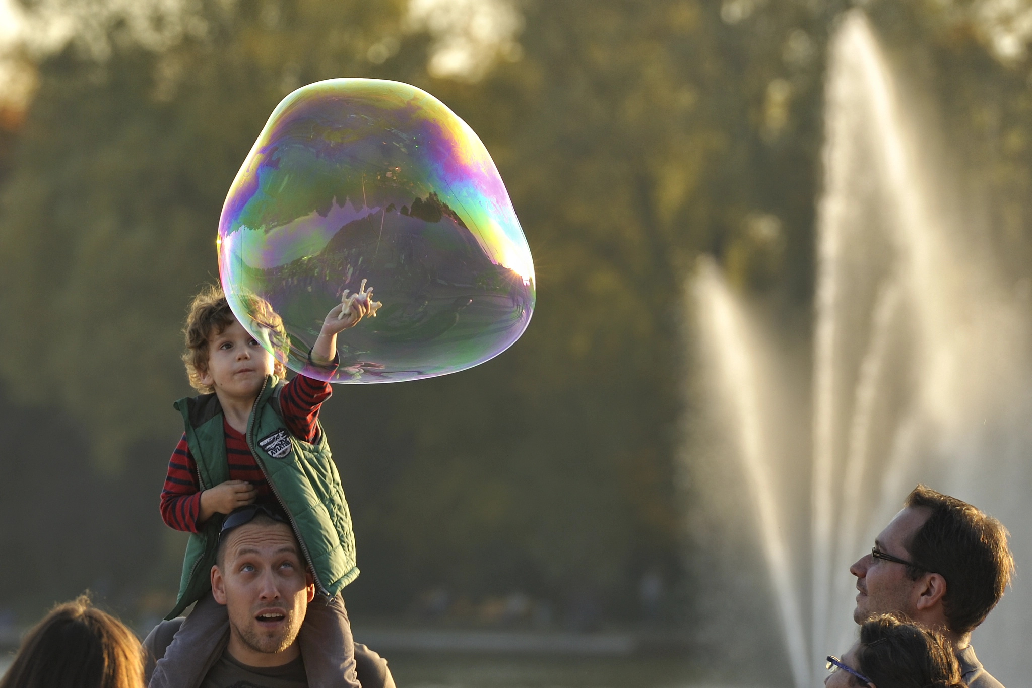 Floating Soap Bubbles.