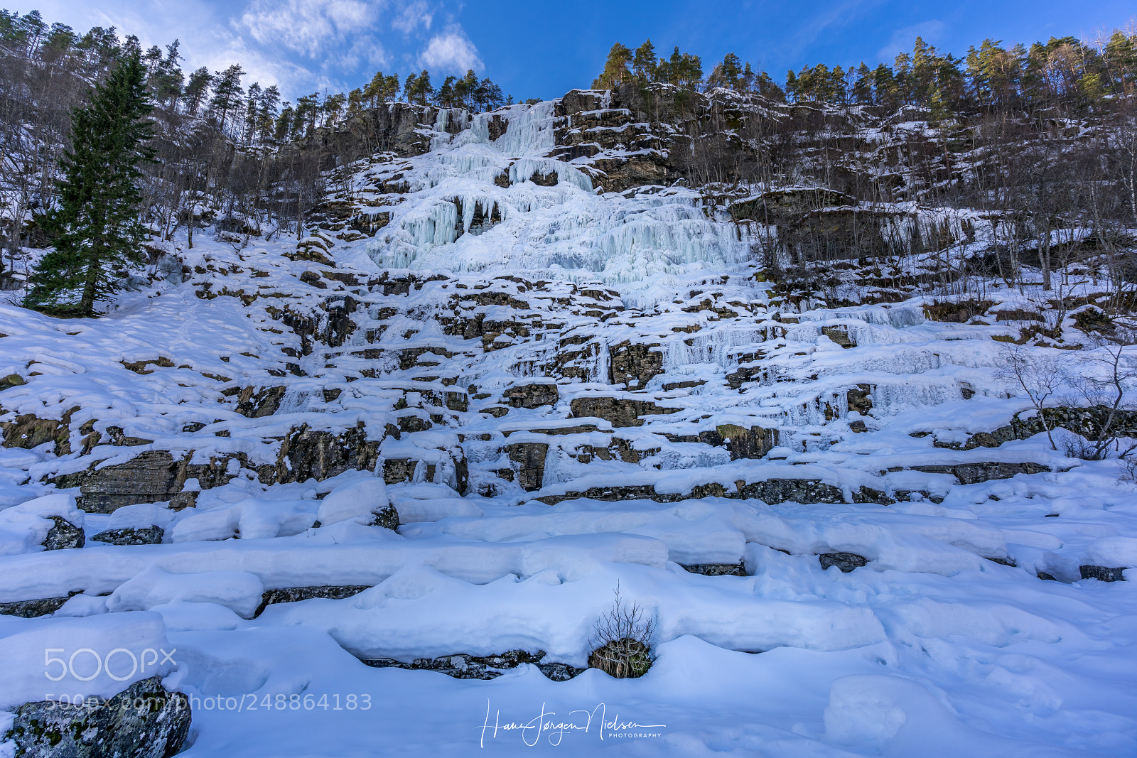Sony a7R II sample photo. Frozen waterfall tvindefossen photography