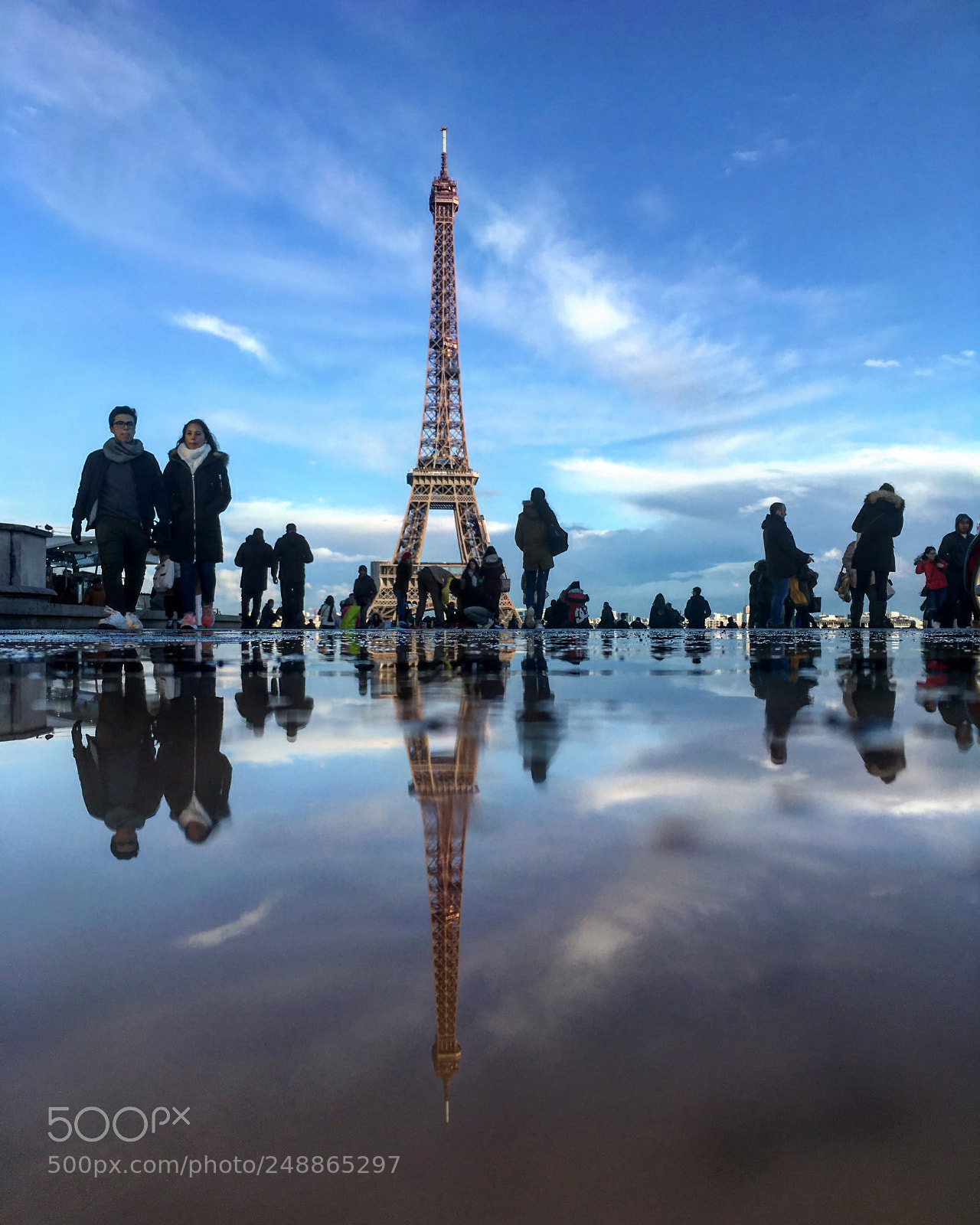 Apple iPhone SE sample photo. Eiffel tower reflection photography
