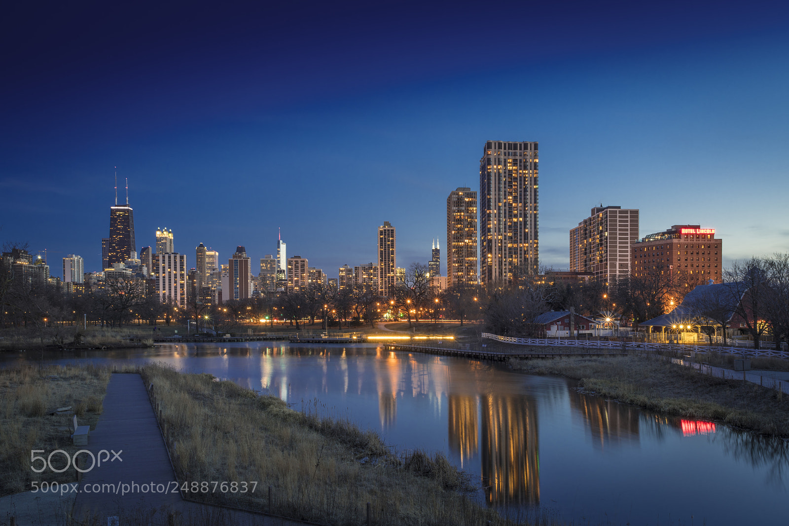 Nikon D850 sample photo. Blue hour at lincoln photography