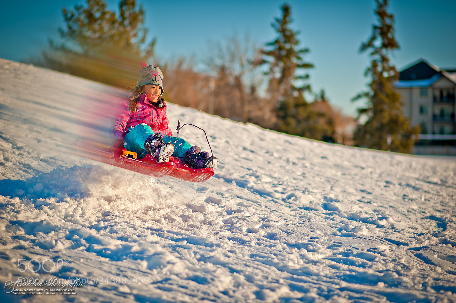 Nikon D700 sample photo. Sledding photography