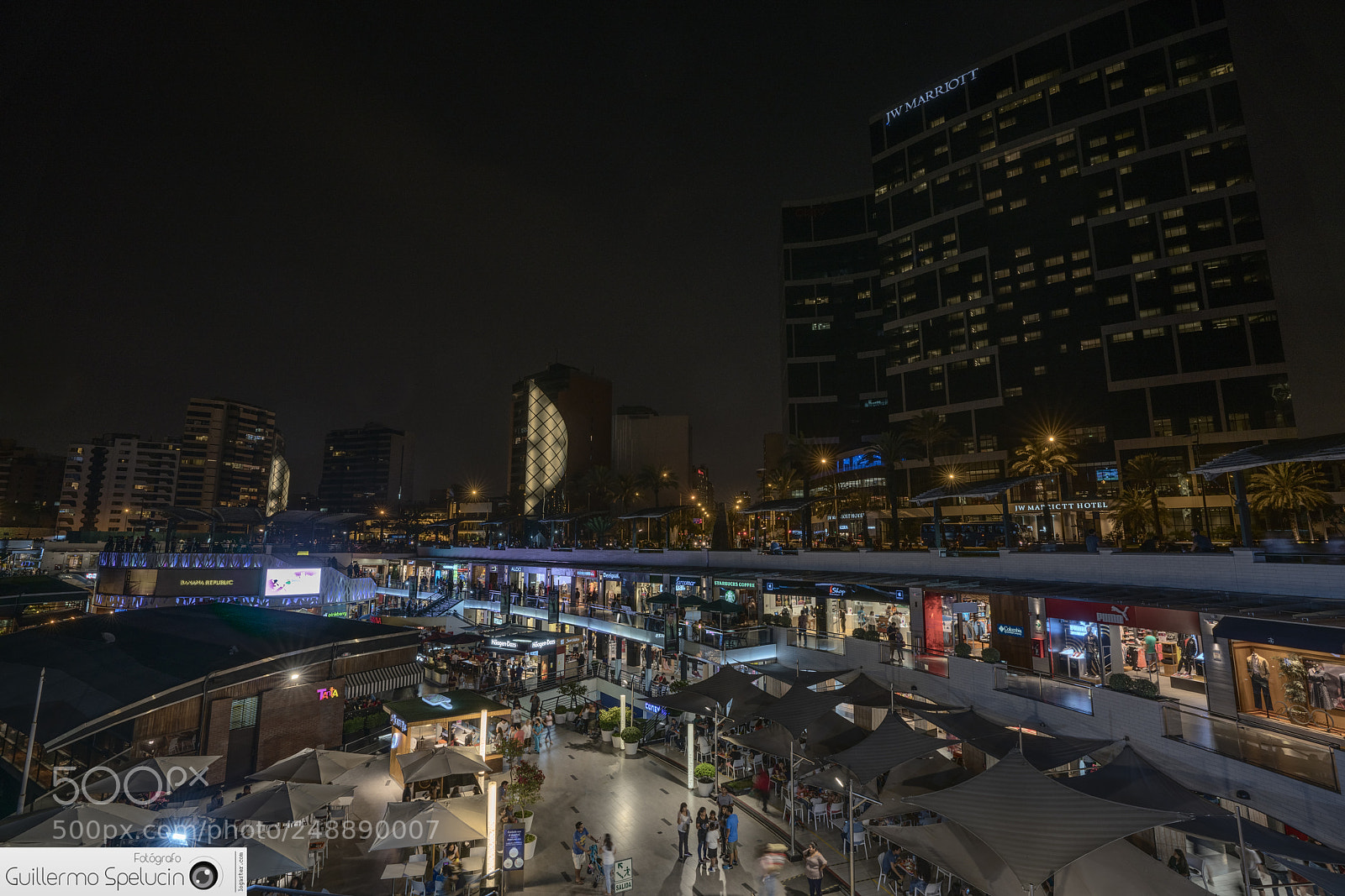 Sony a7R II sample photo. Larcomar in the night photography