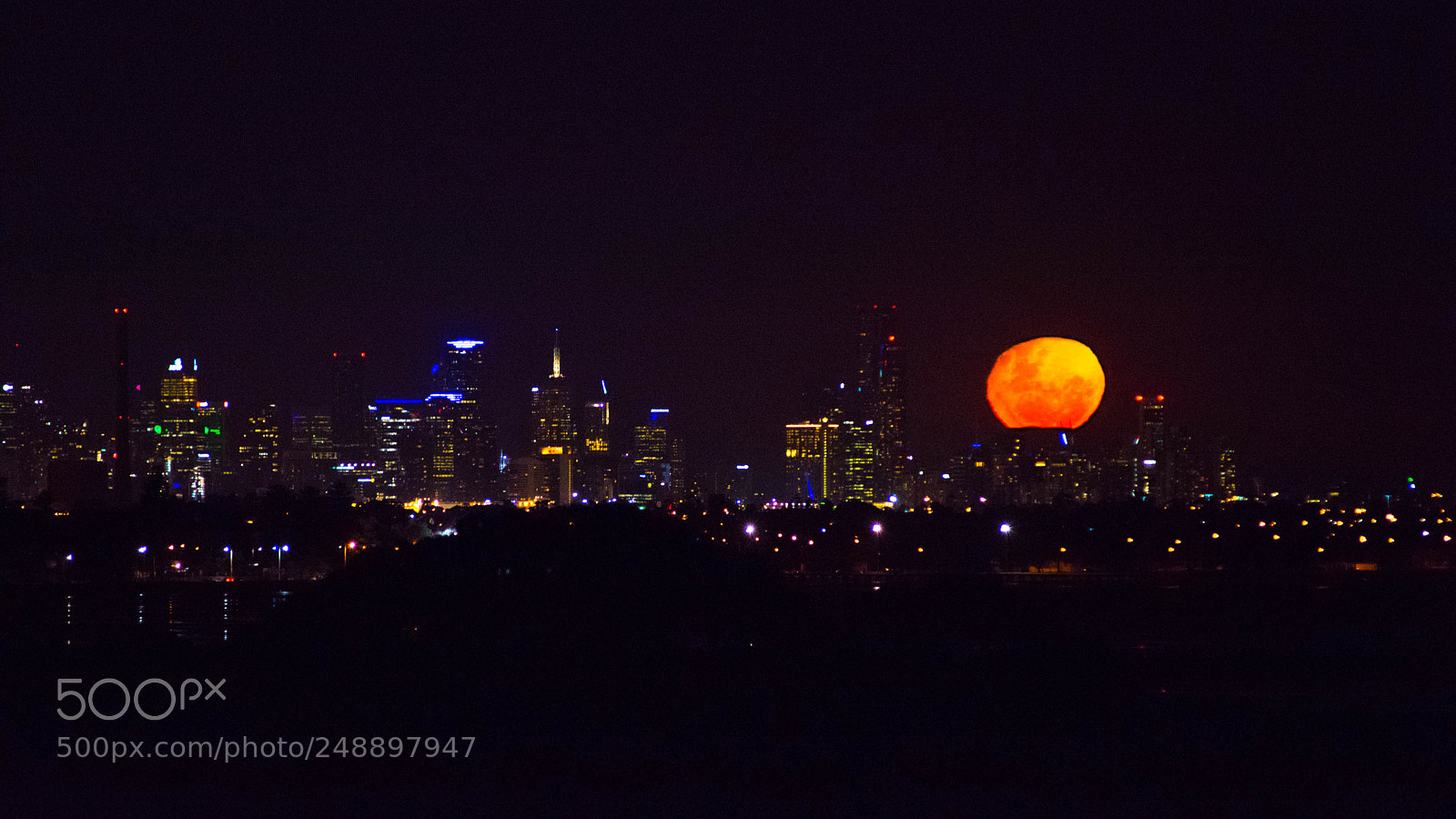 Nikon D7200 sample photo. Melbourne supermoon rise photography