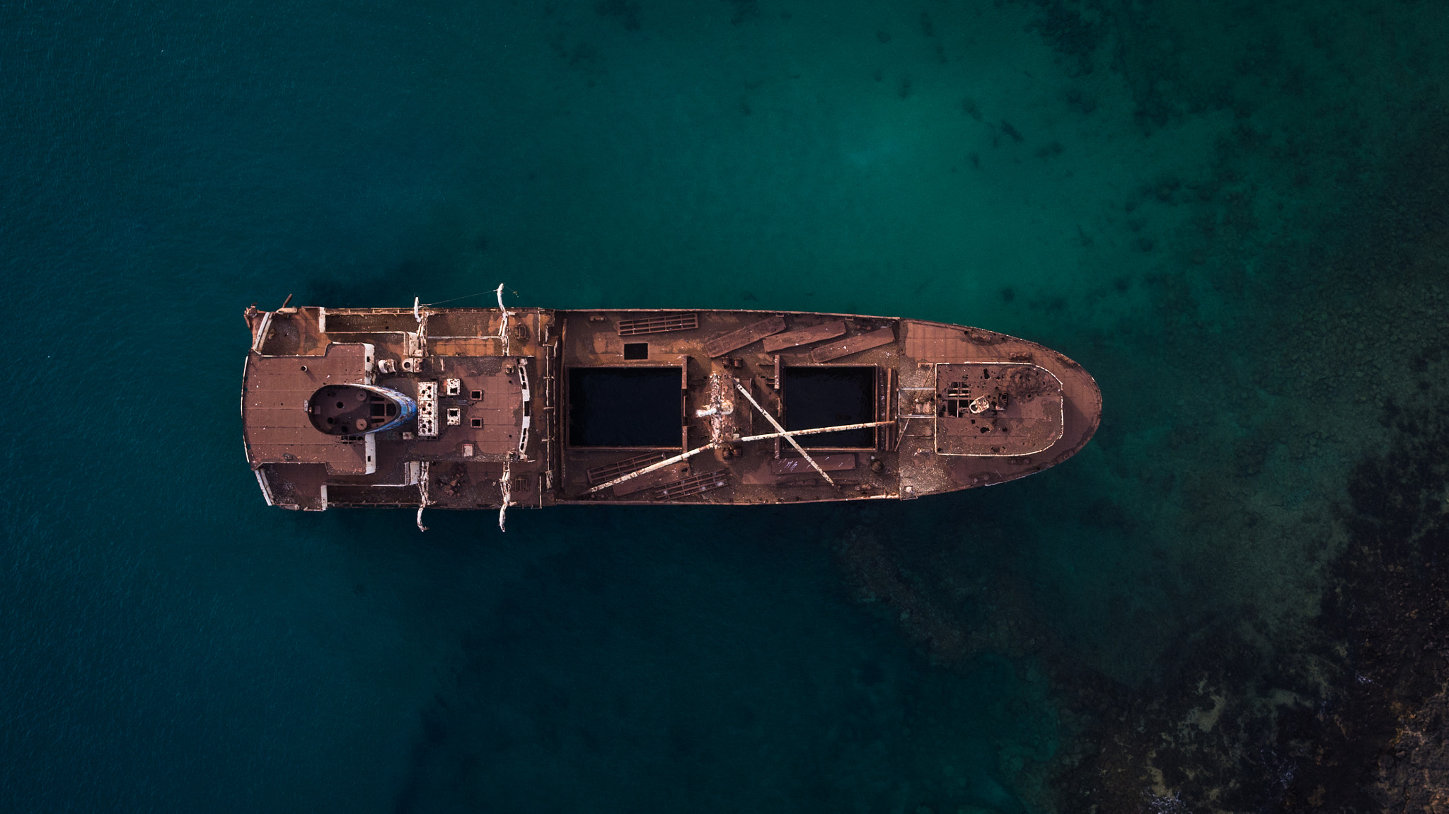 DJI FC550 sample photo. Telamon shipwreck photography