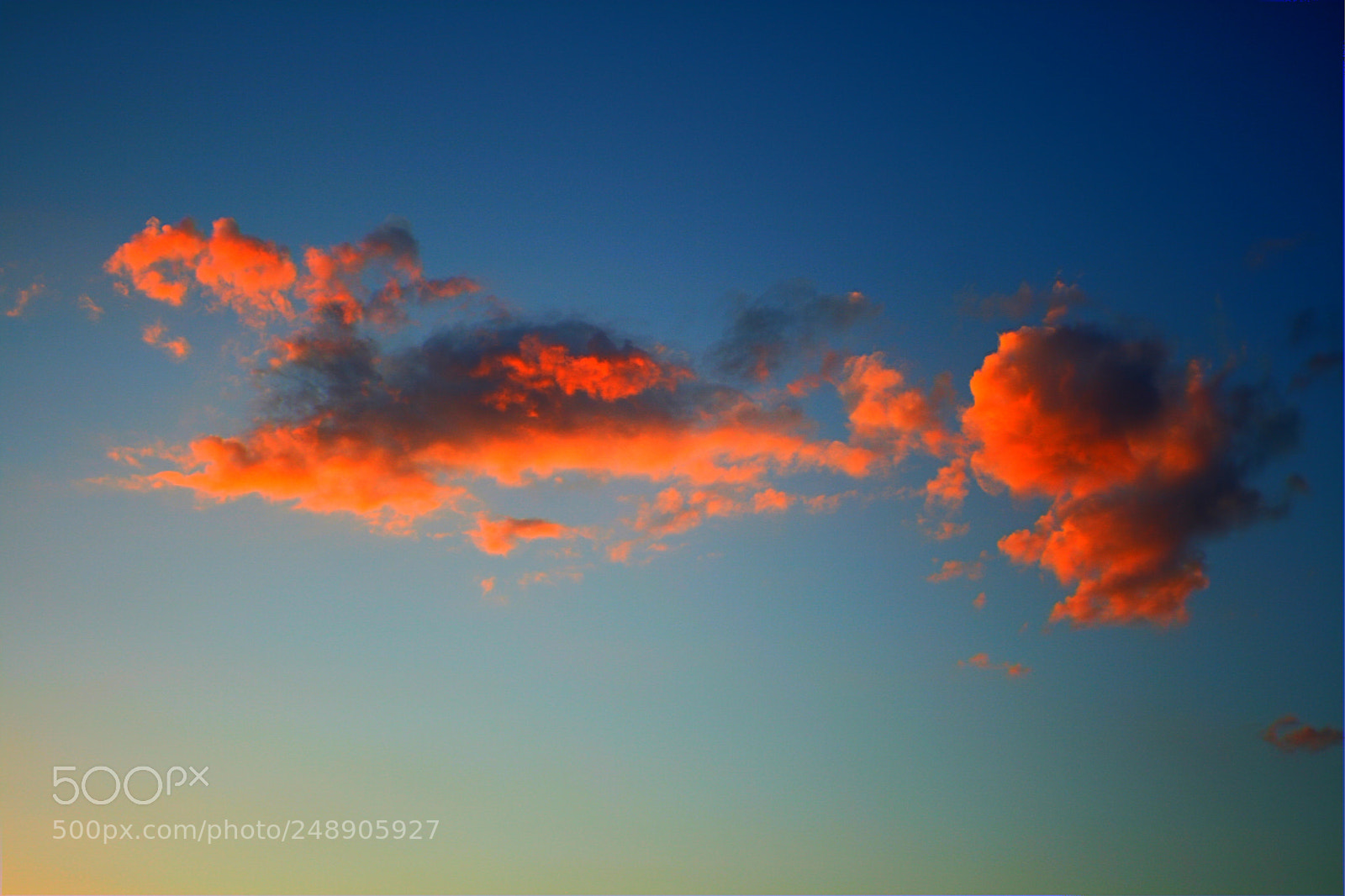 Canon EF-S 18-55mm F3.5-5.6 II sample photo. Orange clouds of sunset photography