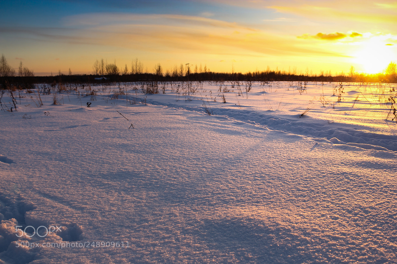 Canon EOS 60D sample photo. Sunset over the winter photography