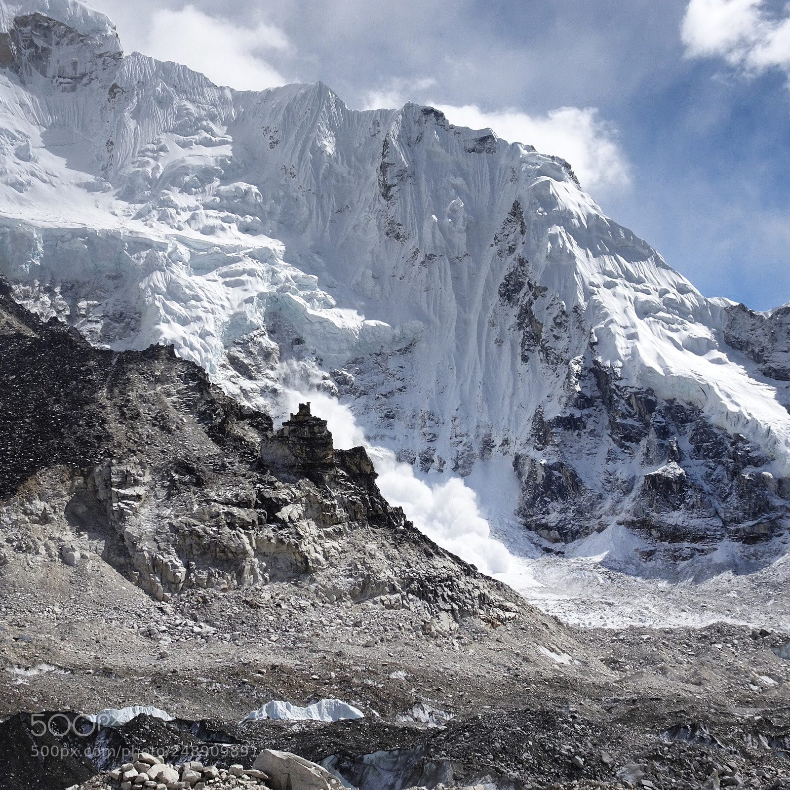 Sony DSC-HX90 sample photo. Avalanche near everest base photography
