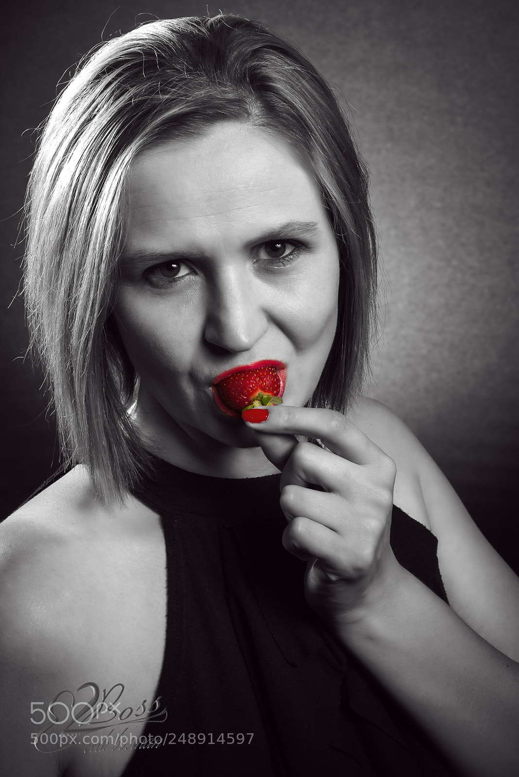 Nikon D610 sample photo. Strawberry lips photography