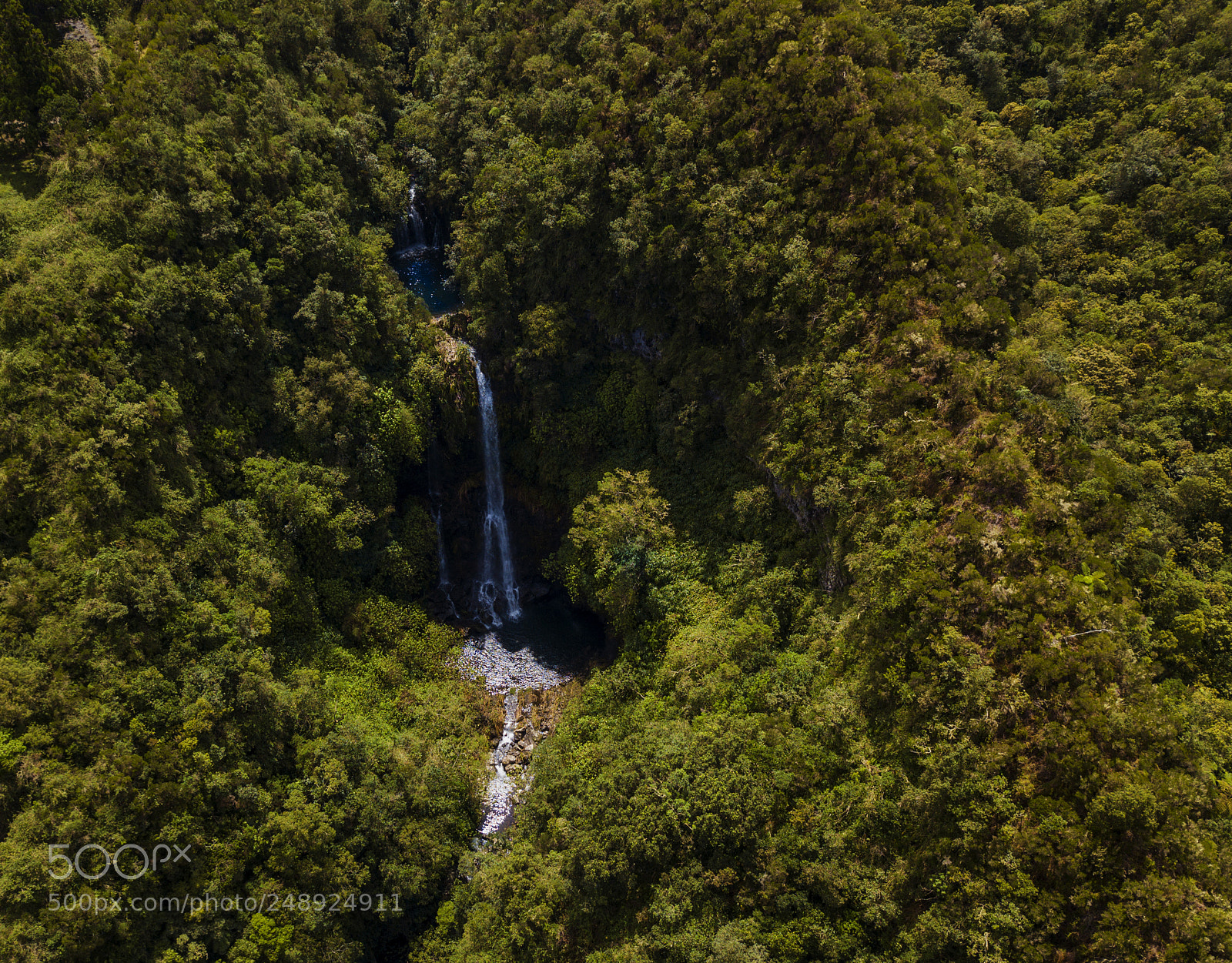 DJI FC220 sample photo. Blue natural pool photography