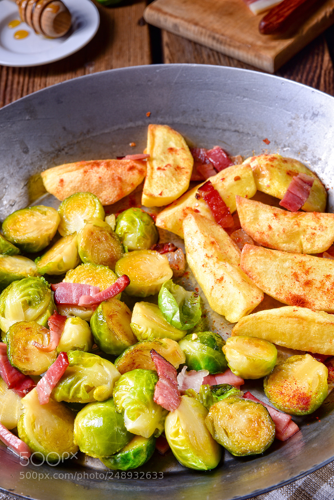 Nikon D810 sample photo. Brussels sprouts with ham photography