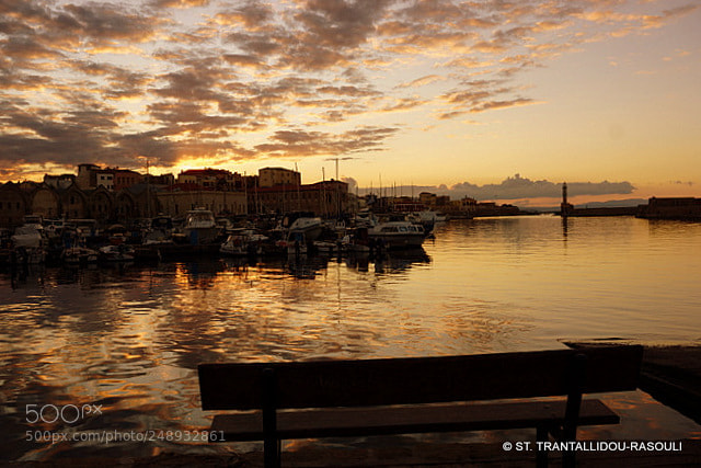 Sony Alpha NEX-7 sample photo. Sunset at chania port photography