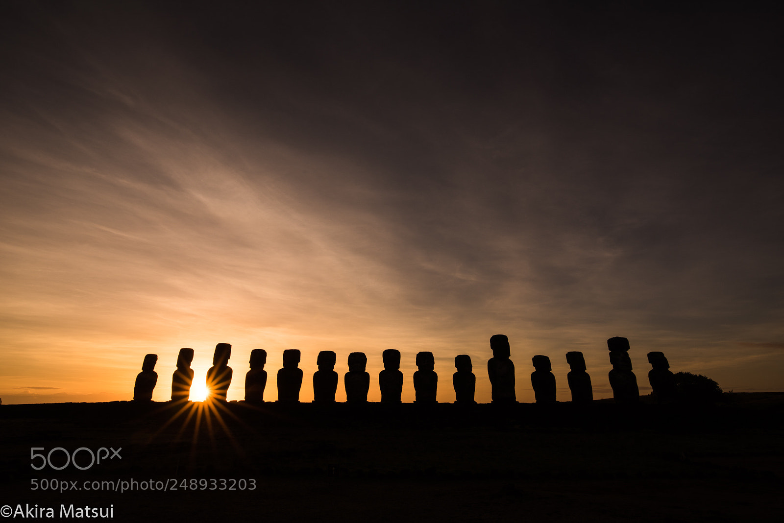 Nikon D810 sample photo. Sunrise with "moai" photography