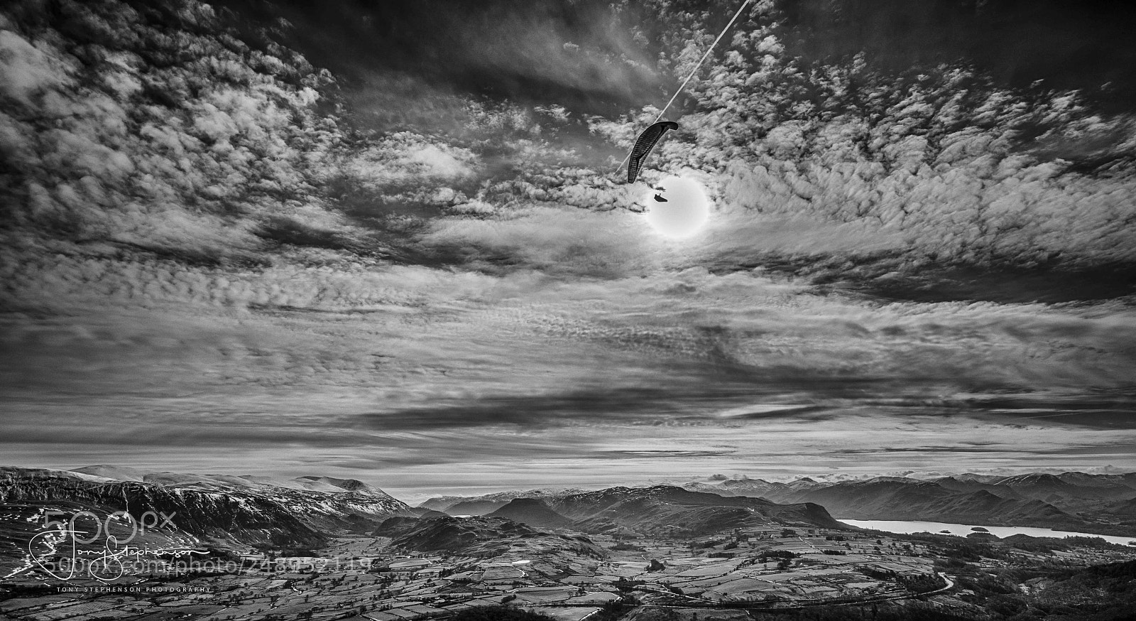 Sony a7R III sample photo. Lake district paraglider. photography