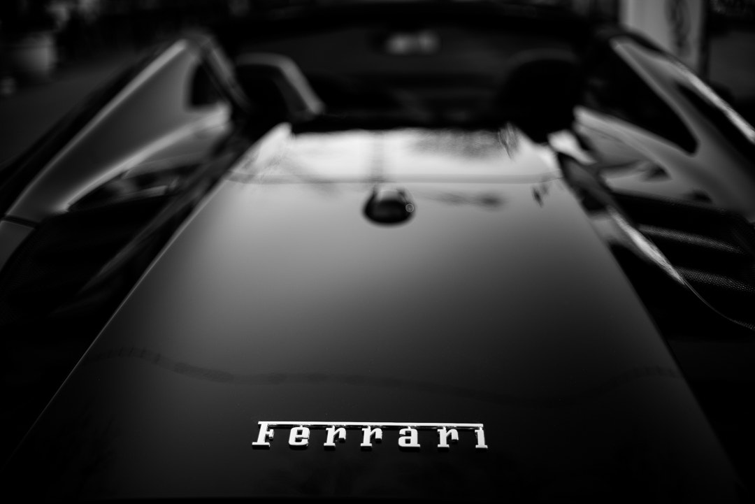 Leica M Monochrom (Typ 246) sample photo. Black ferrari 488 spider, quiet light photography