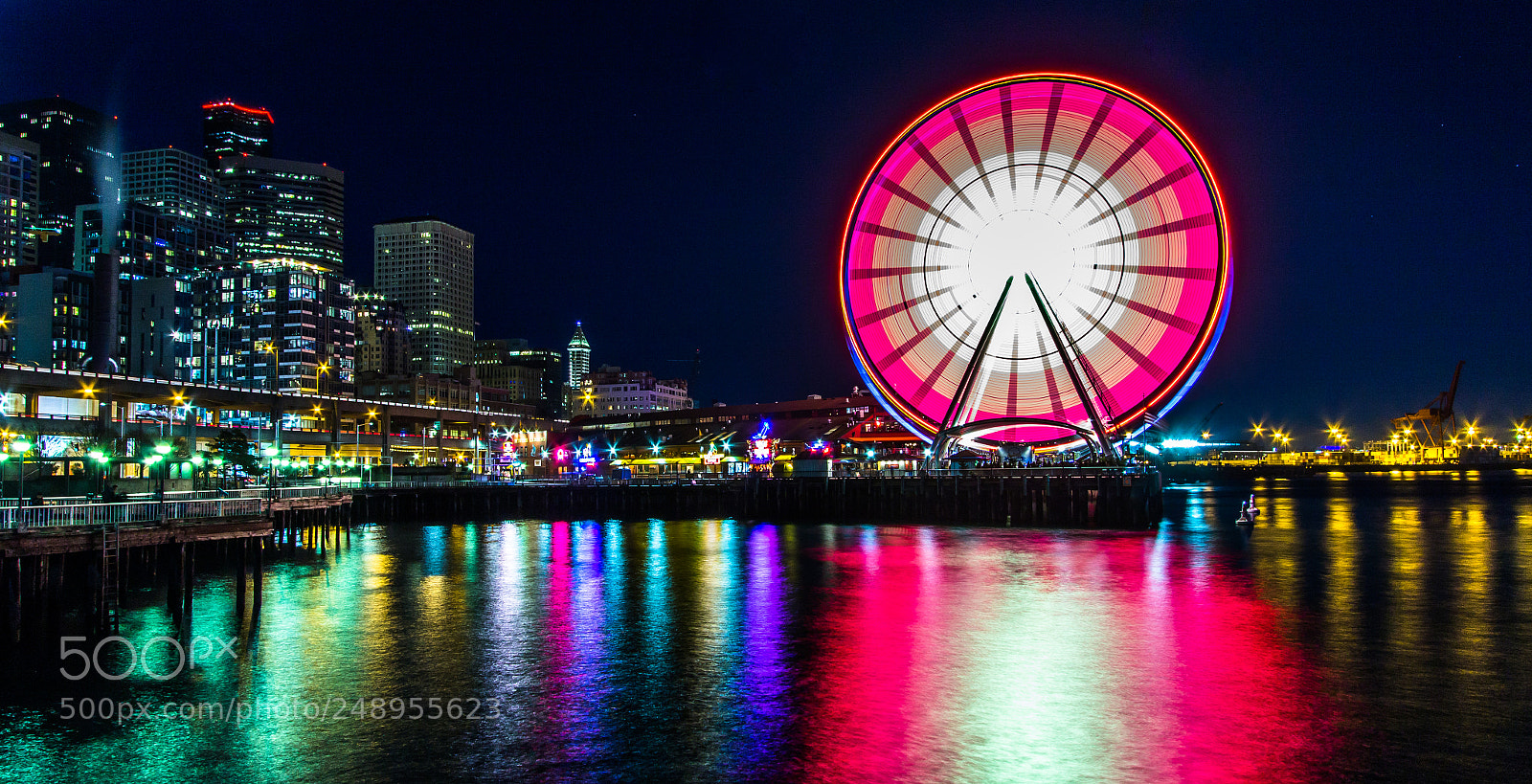 Canon EOS 1200D (EOS Rebel T5 / EOS Kiss X70 / EOS Hi) sample photo. Seattle great wheel photography