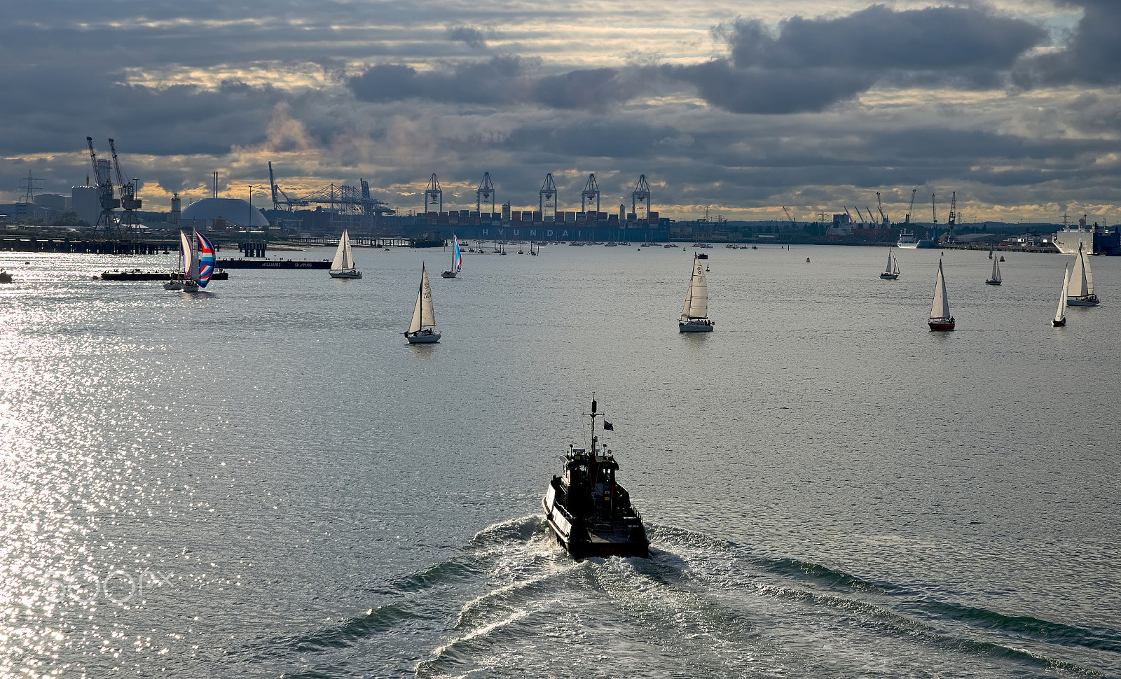 Nikon D610 + Tamron SP 24-70mm F2.8 Di VC USD sample photo. Southampton port evening photography