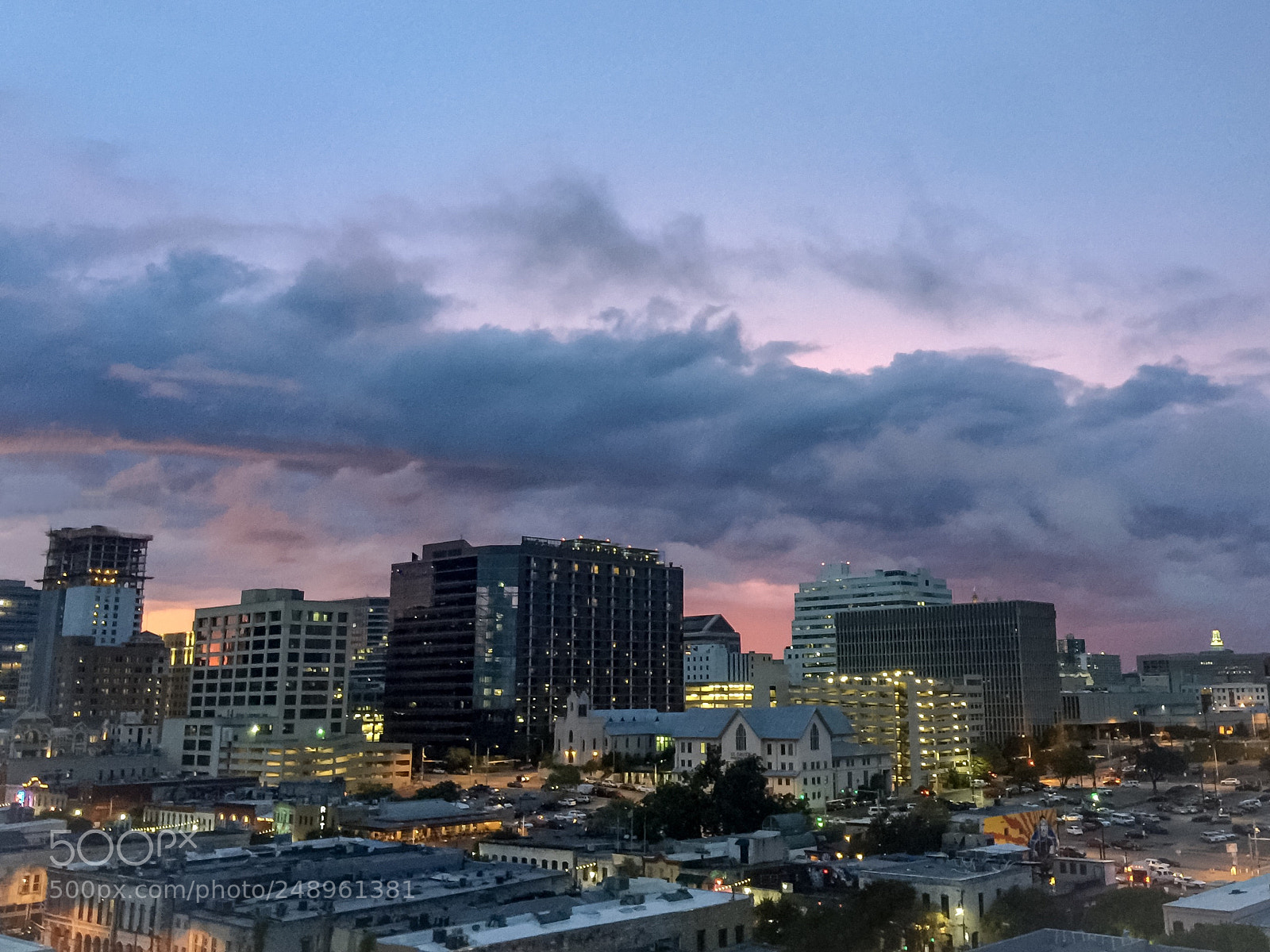 Apple iPhone 6 Plus sample photo. Downtown dusk photography
