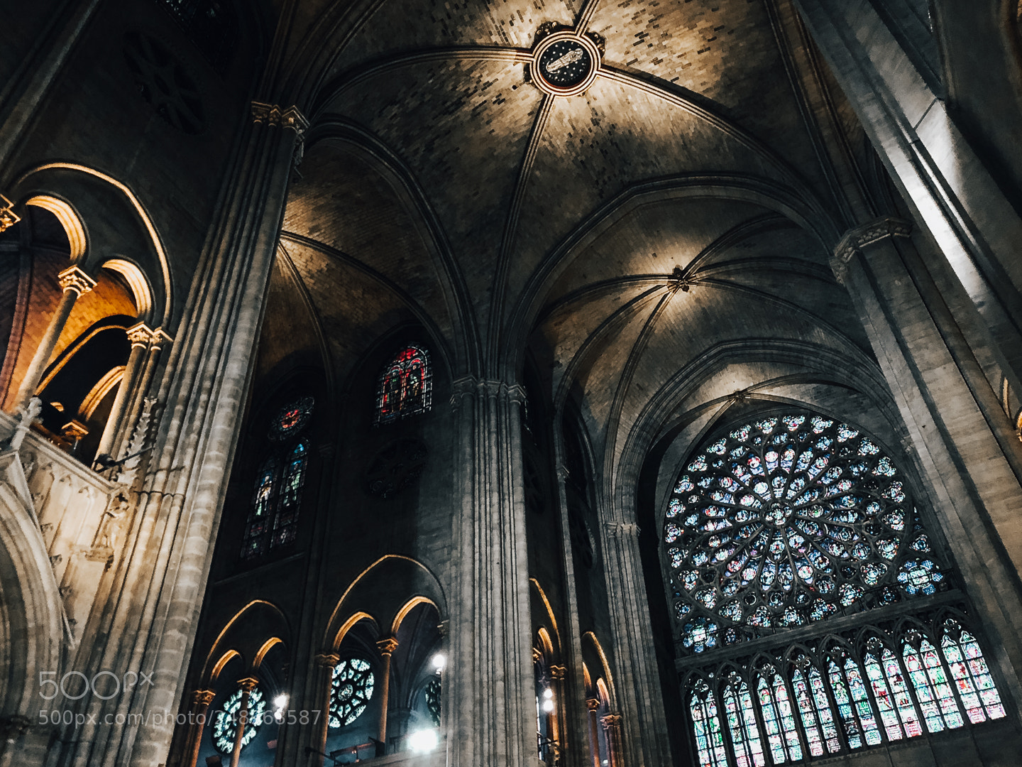 Apple iPhone X sample photo. Notre dame window pane photography