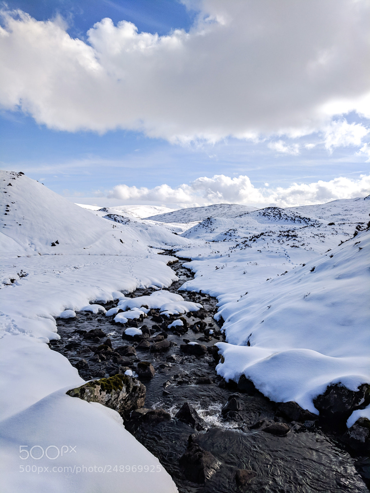 Google Pixel sample photo. Grey mare's tail, loch photography