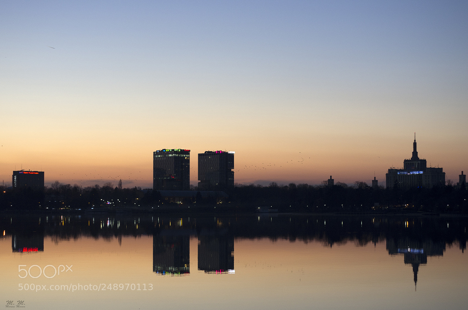 Pentax K-5 sample photo. Sunset at lake herastrau photography