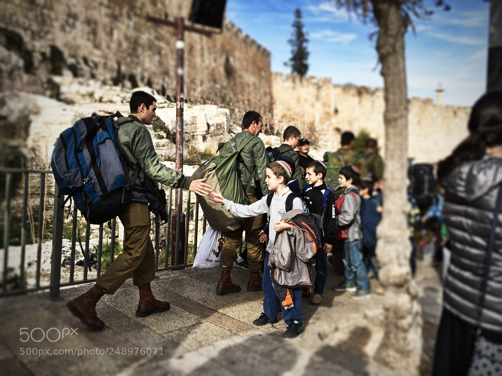 Apple iPhone 6 sample photo. Children and soldier encounter photography