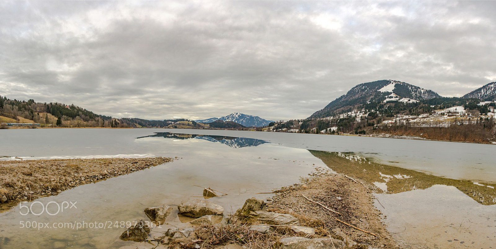 Nikon D7100 sample photo. Frozen alpsee panorama photography