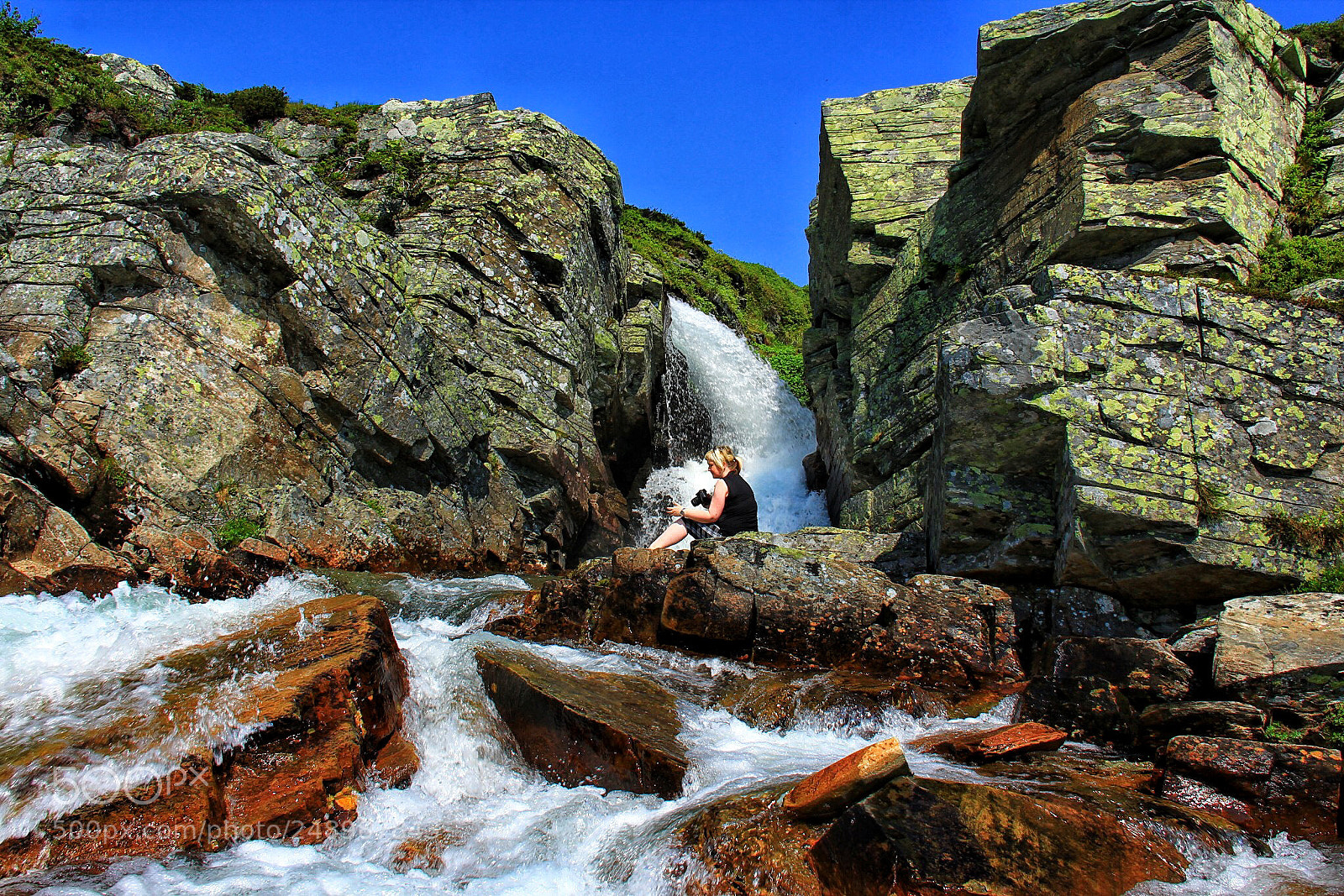 Canon EOS 60D sample photo. Waterfall-valdres-norway photography