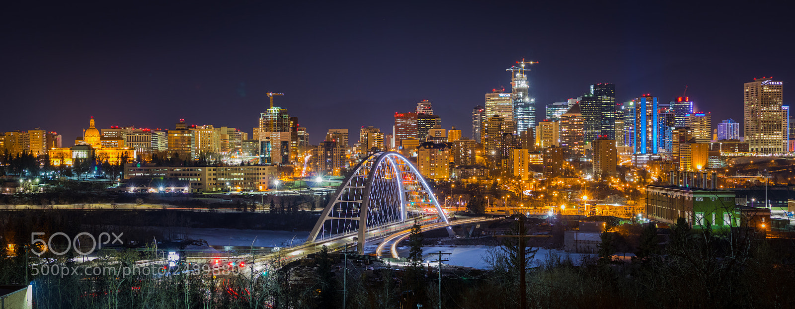 Canon EOS M6 sample photo. Night colors of edmonton photography